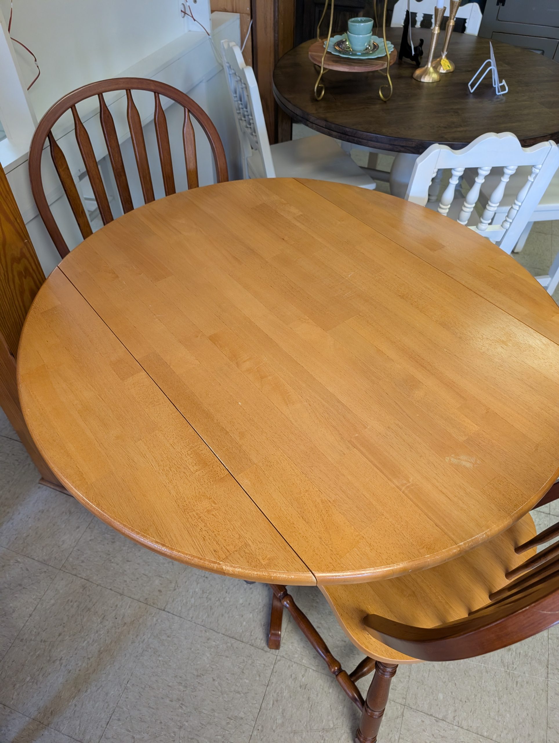 Wooden Dropleaf Table Set - Image 2
