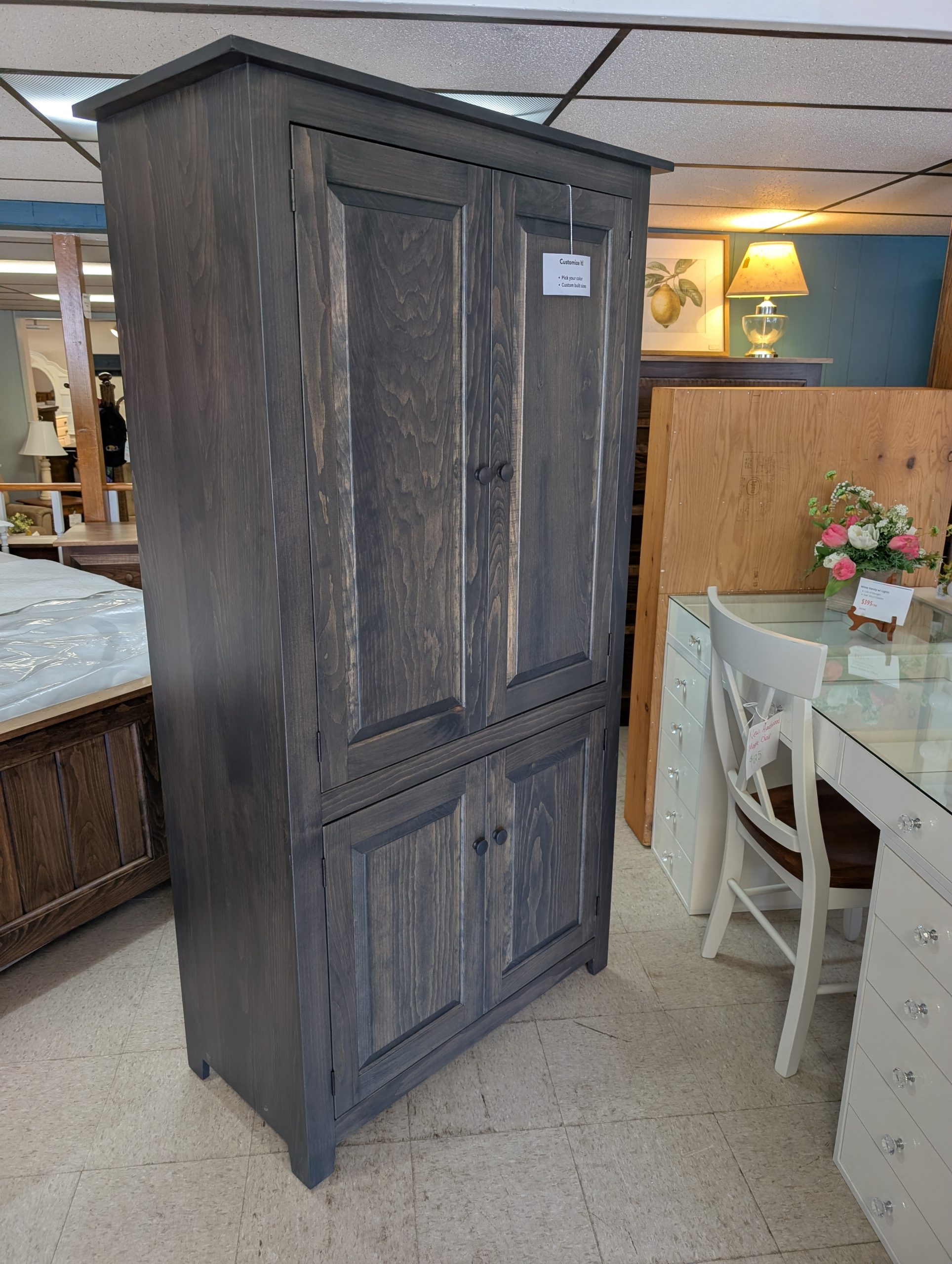 Large Slate Gray Pantry Cabinet - Image 3