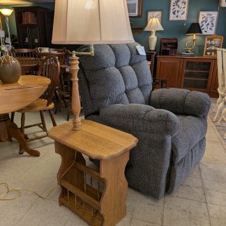 Oak End Table with Lamp