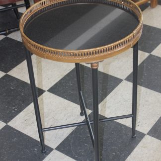 Round Black Metal Accent Table
