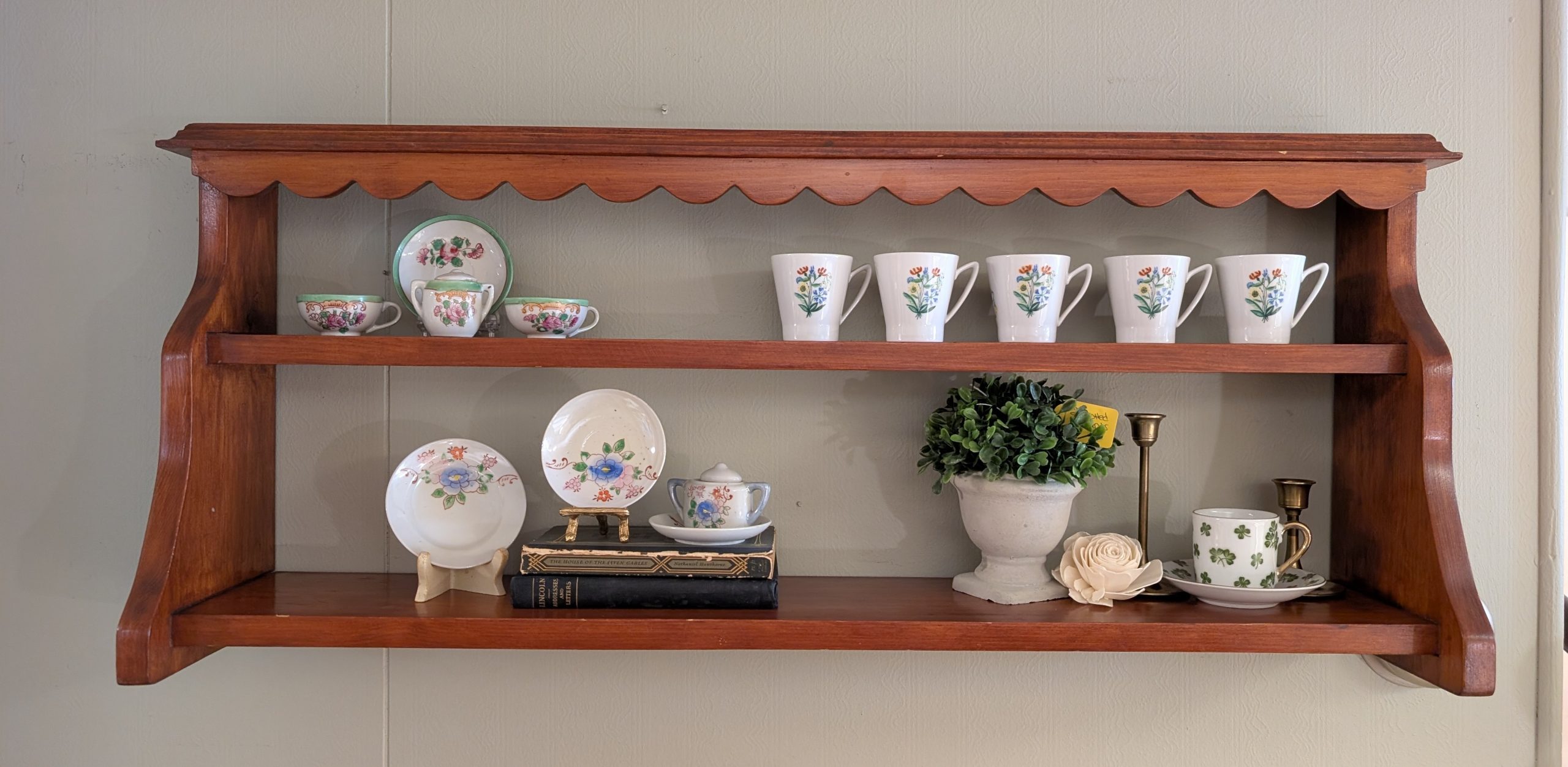 2 Tier Tea Cup Wall Shelf
