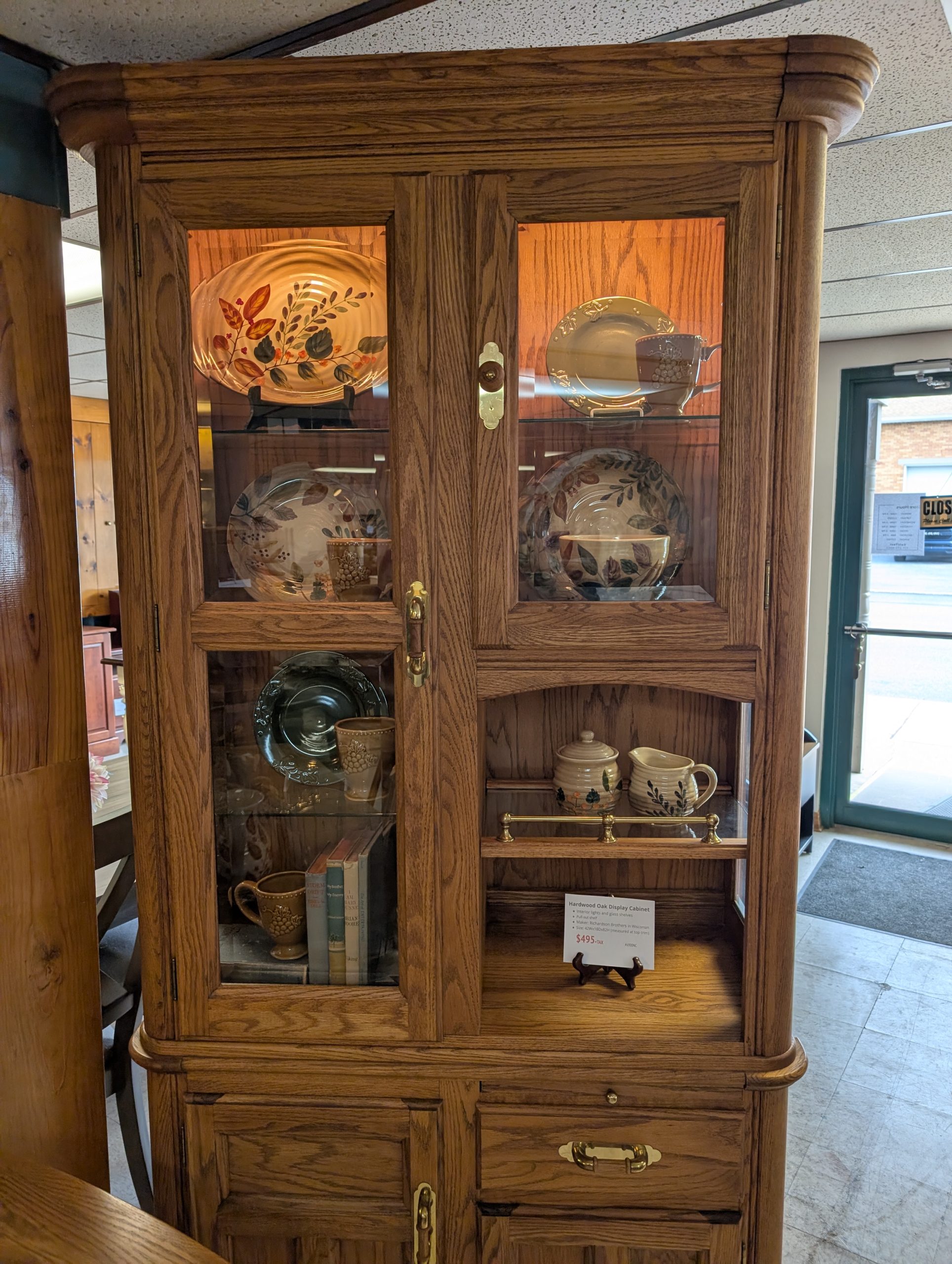 Hardwood Oak Display Cabinet - Image 2