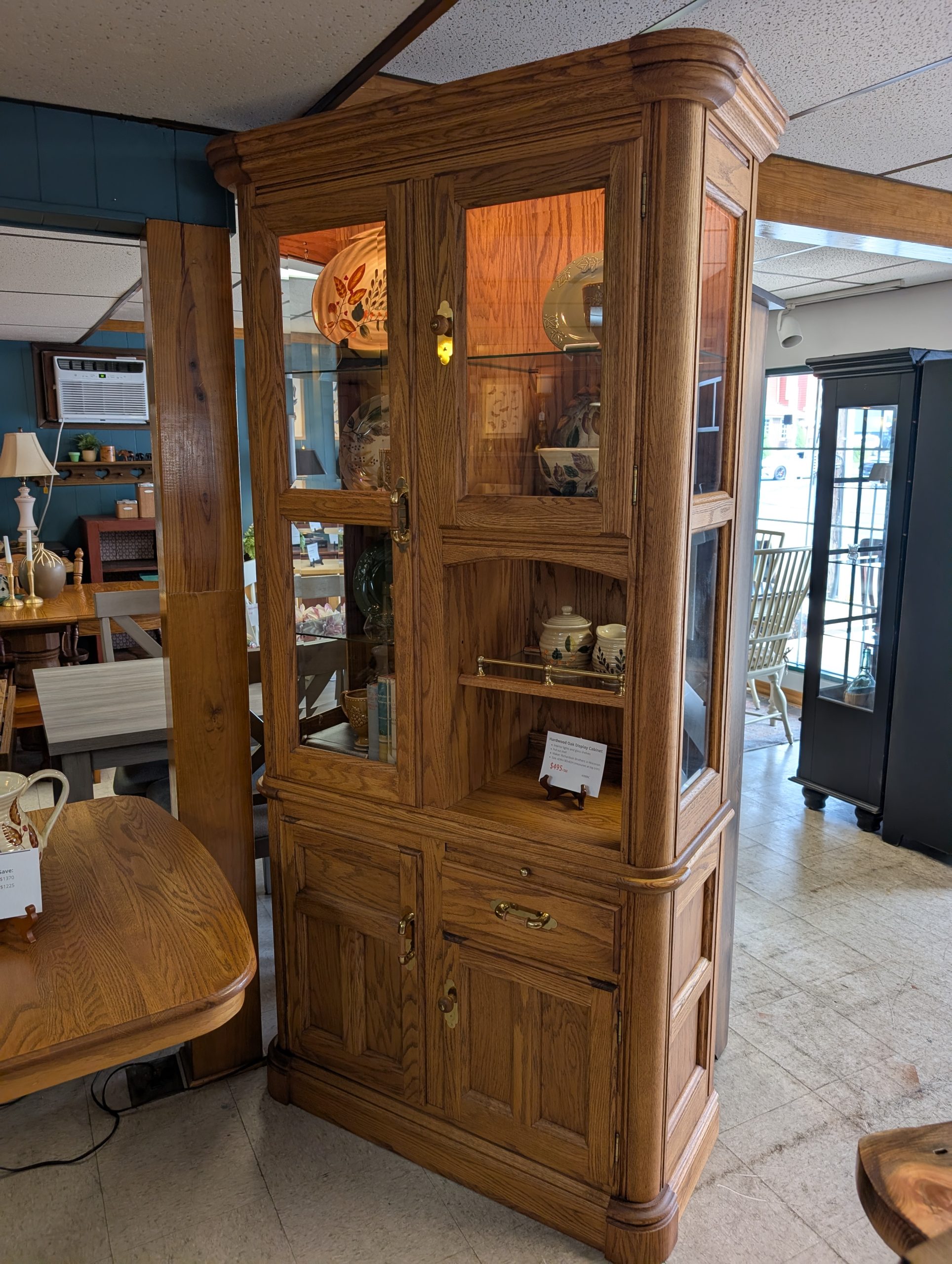 Hardwood Oak Display Cabinet