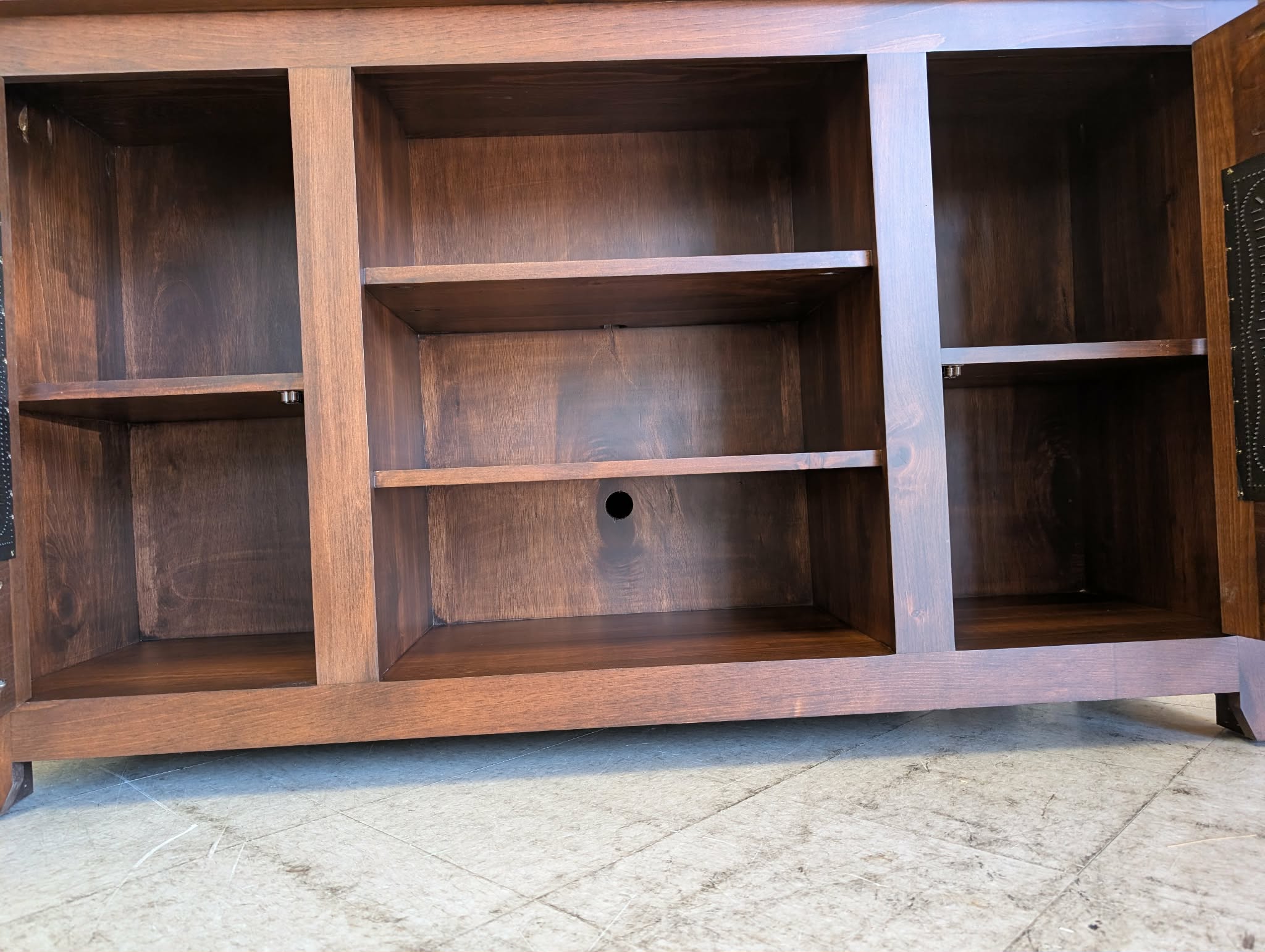 Harvest Brown TV Stand w/ Tin Doors - Image 3