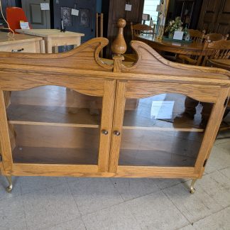 Oak Cabinet with Glass Front
