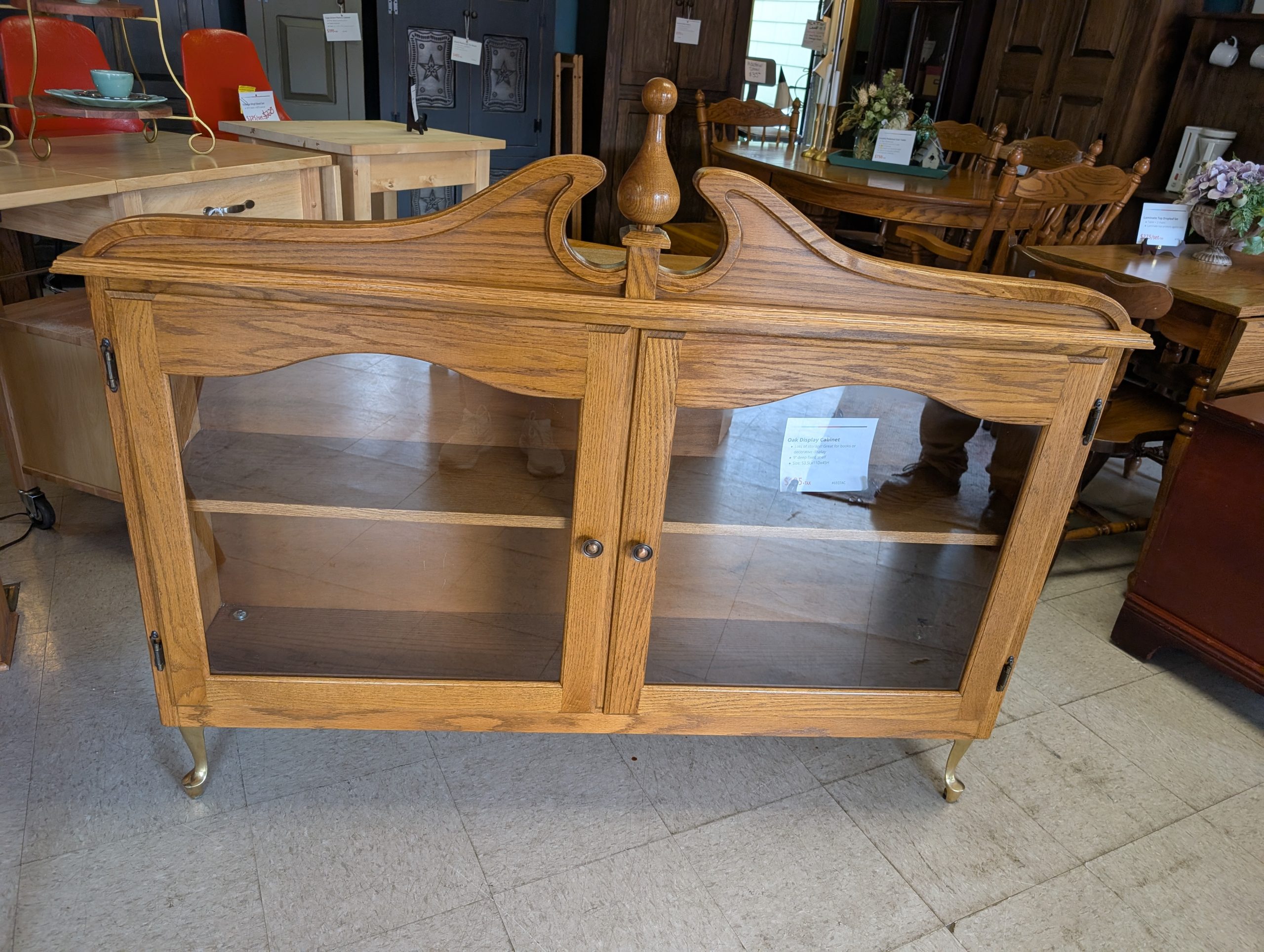 Oak Cabinet with Glass Front