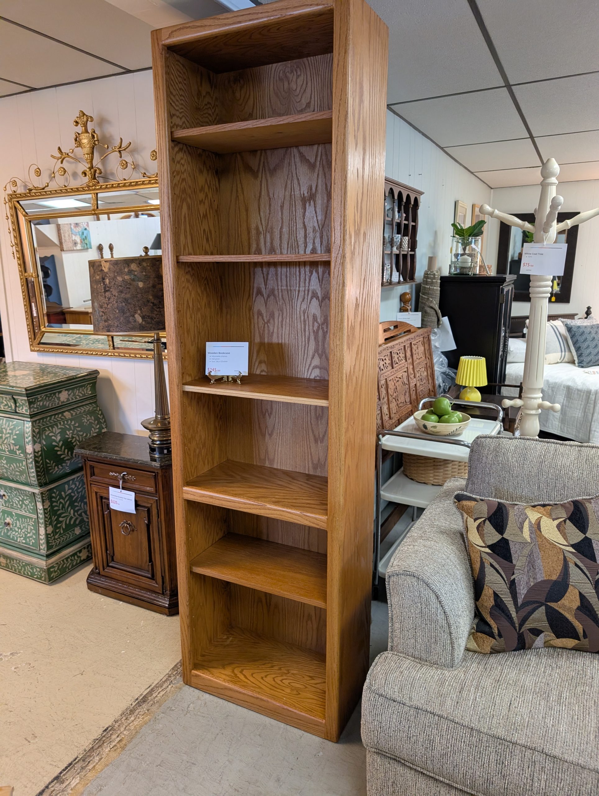 7' Wooden Bookcase