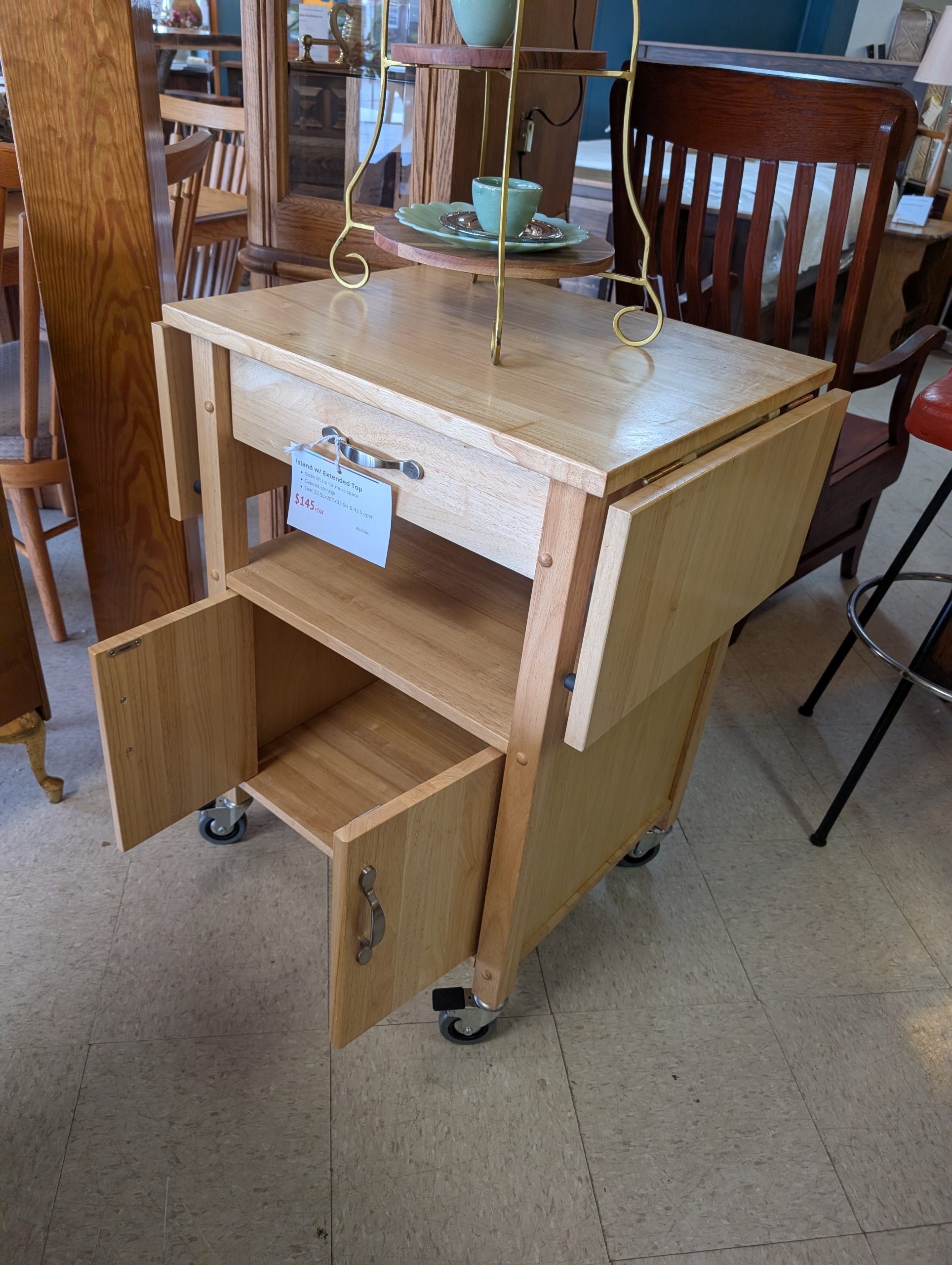 Kitchen Island with Extended Top - Image 2