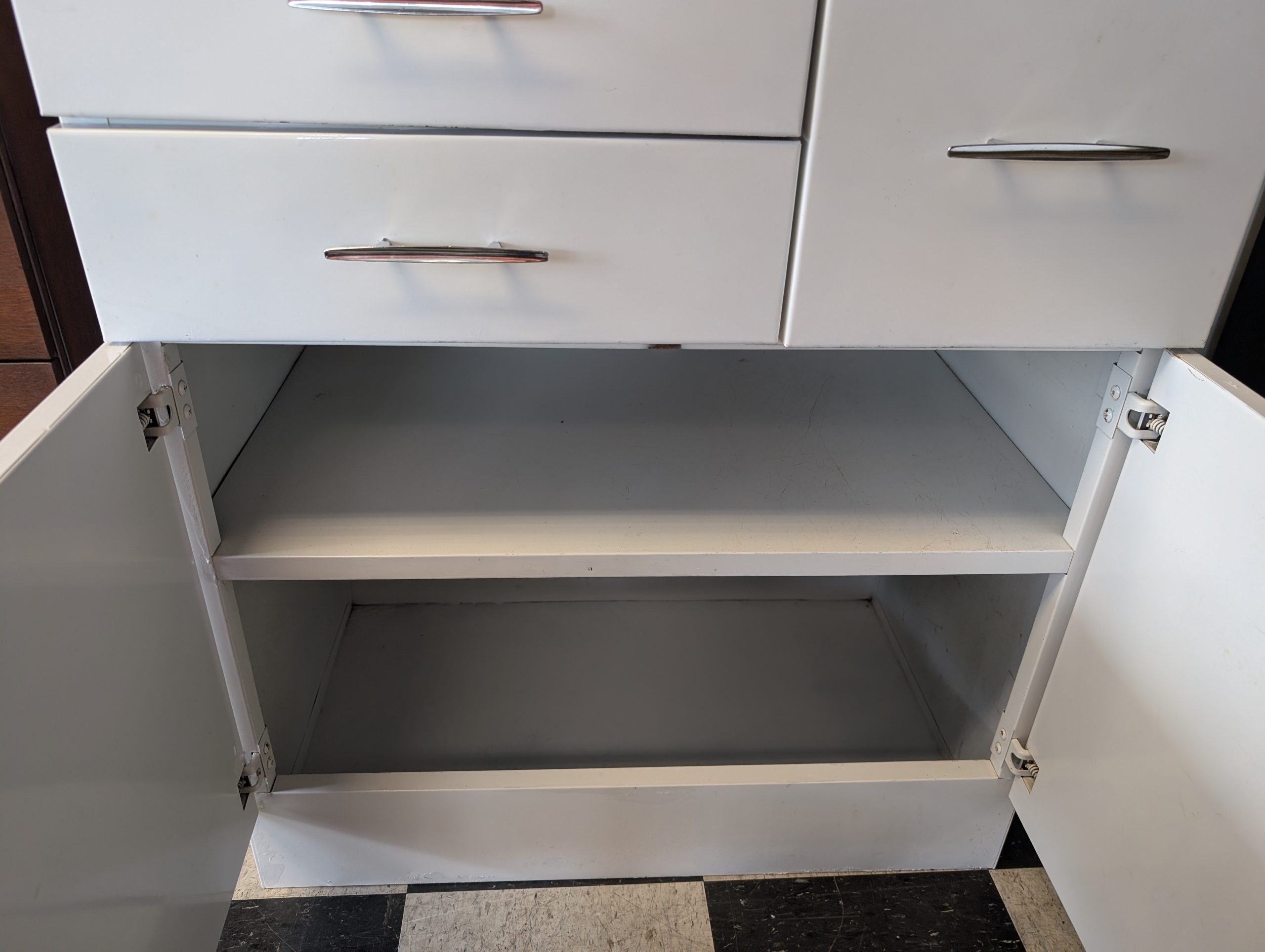 Vintage MCM Metal Cabinet - Image 2