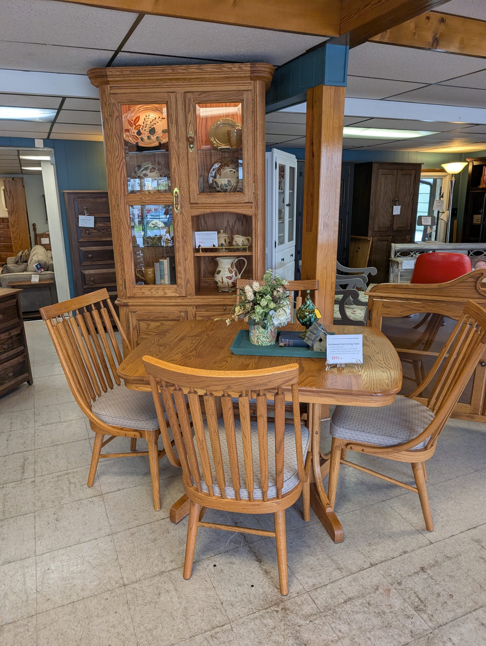 Hardwood Oak Display Cabinet - Image 5