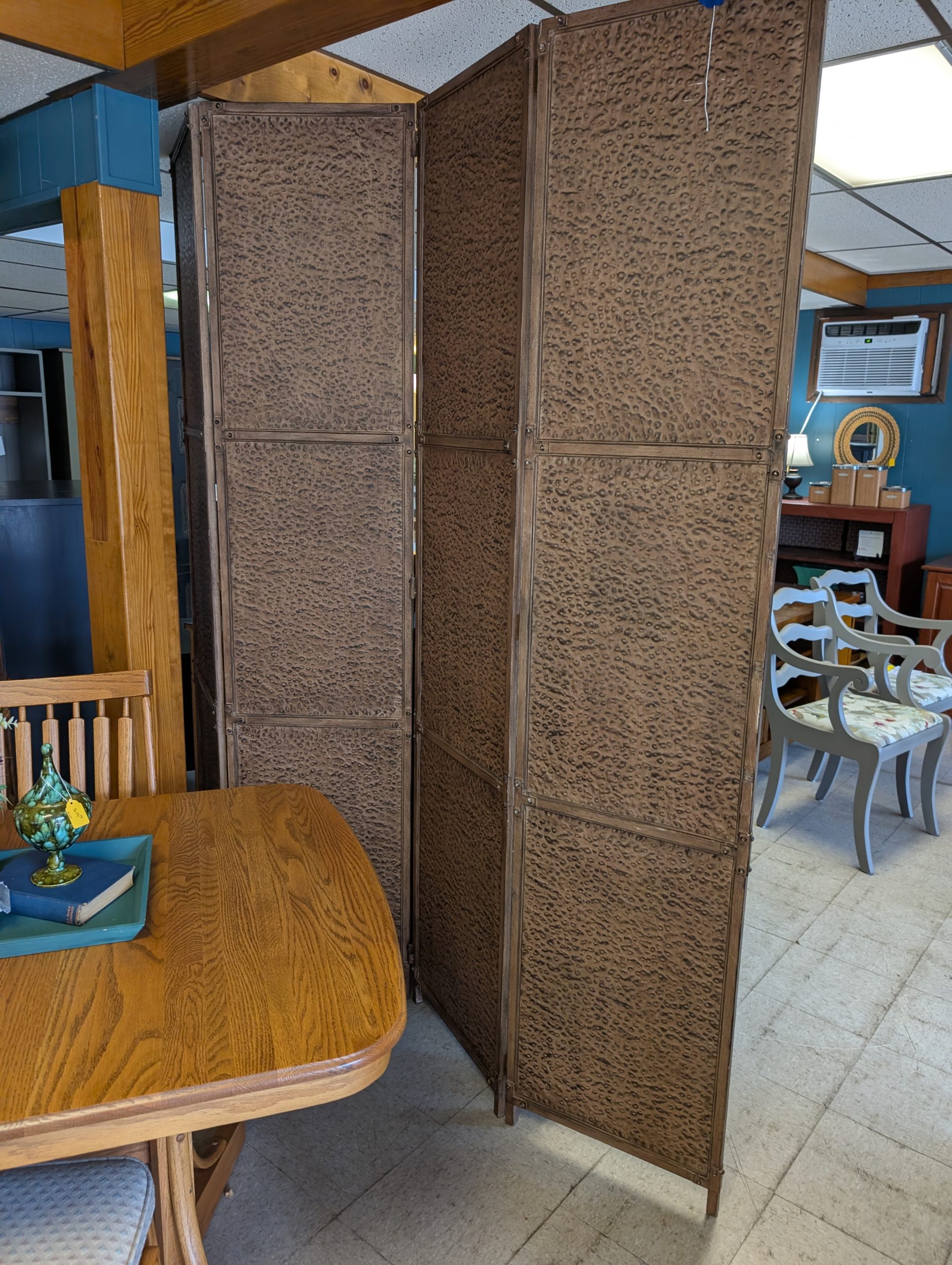 Brown Textured Metal Room Divider