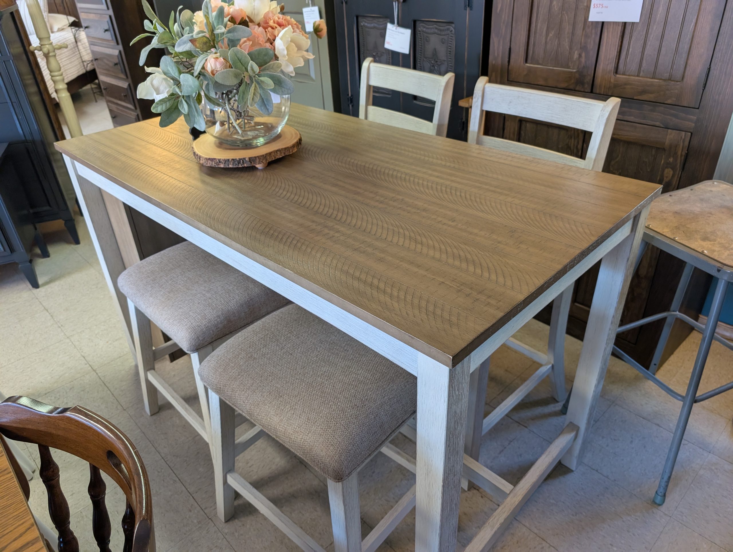 Two Tone Pub Table Set