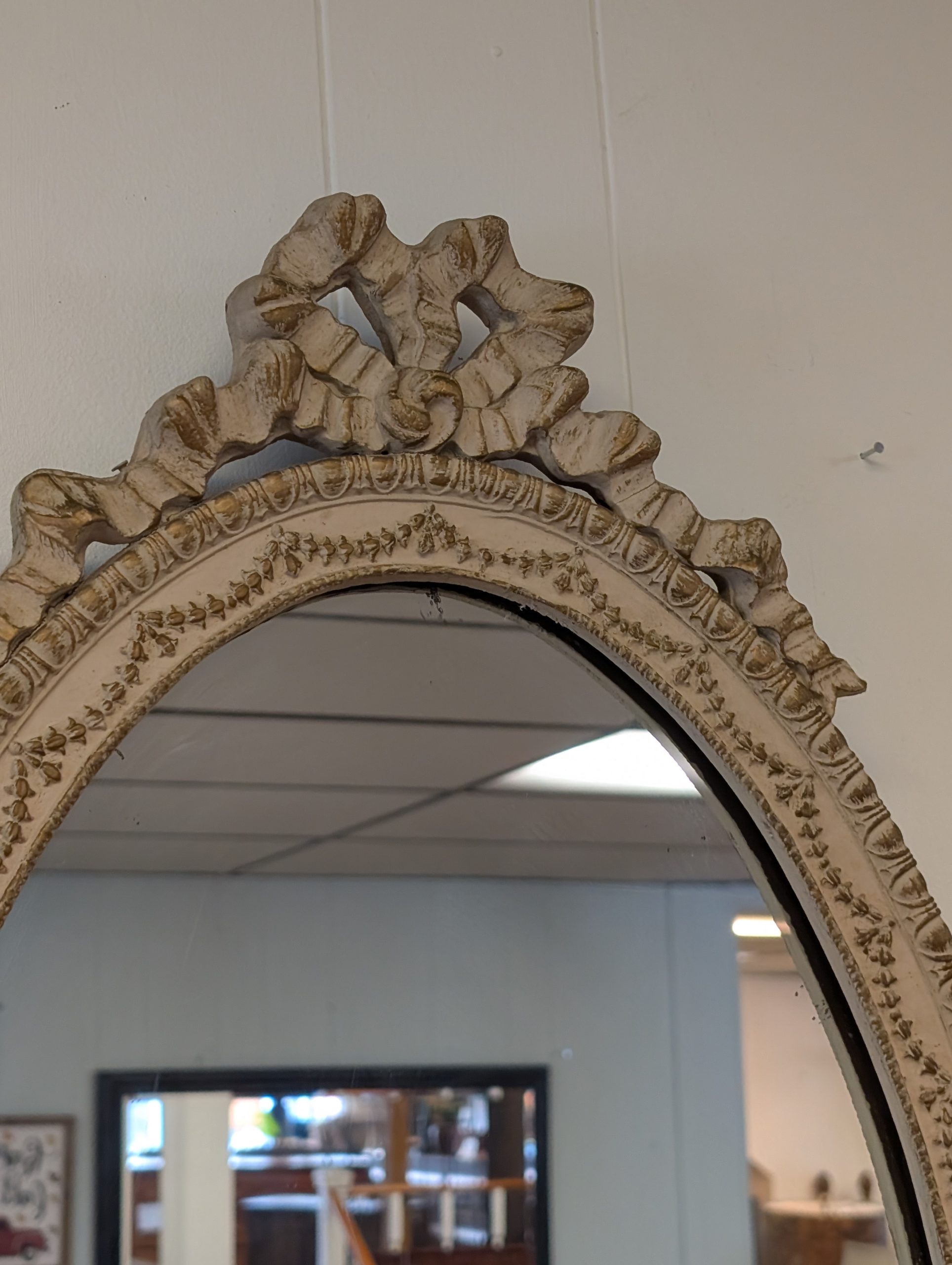 Antique Oval Mirror - Image 3