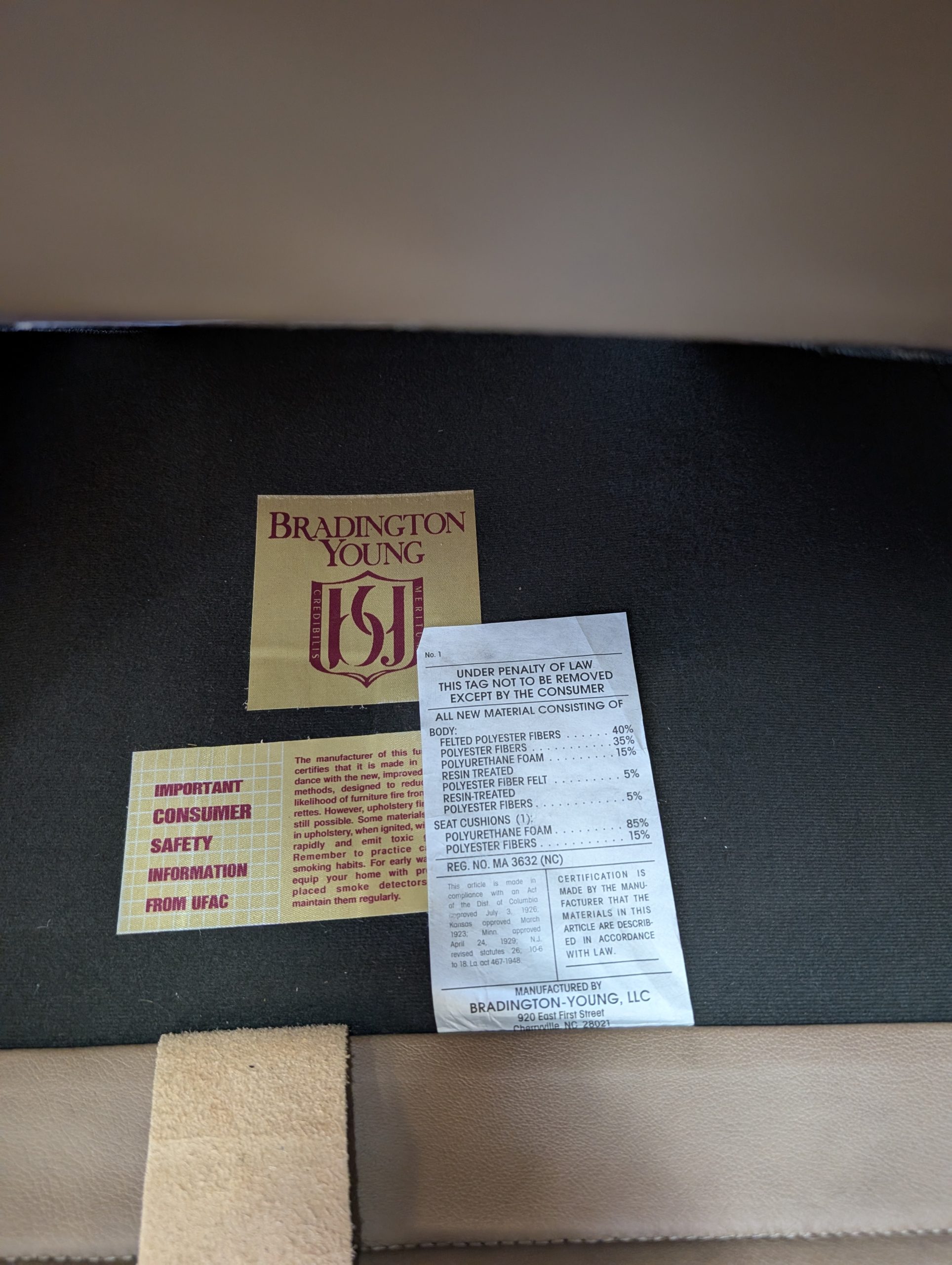 Beige Leather Recliner - Image 3