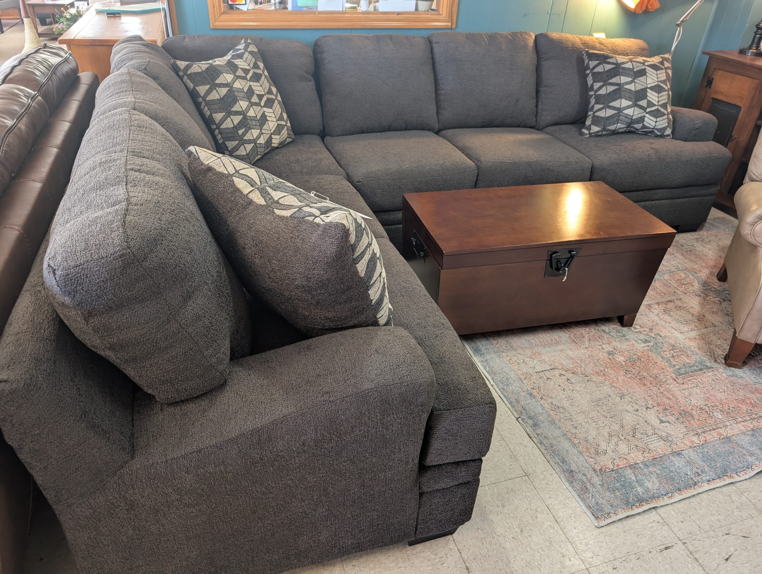 Dark Gray Merino Sectional - Image 2