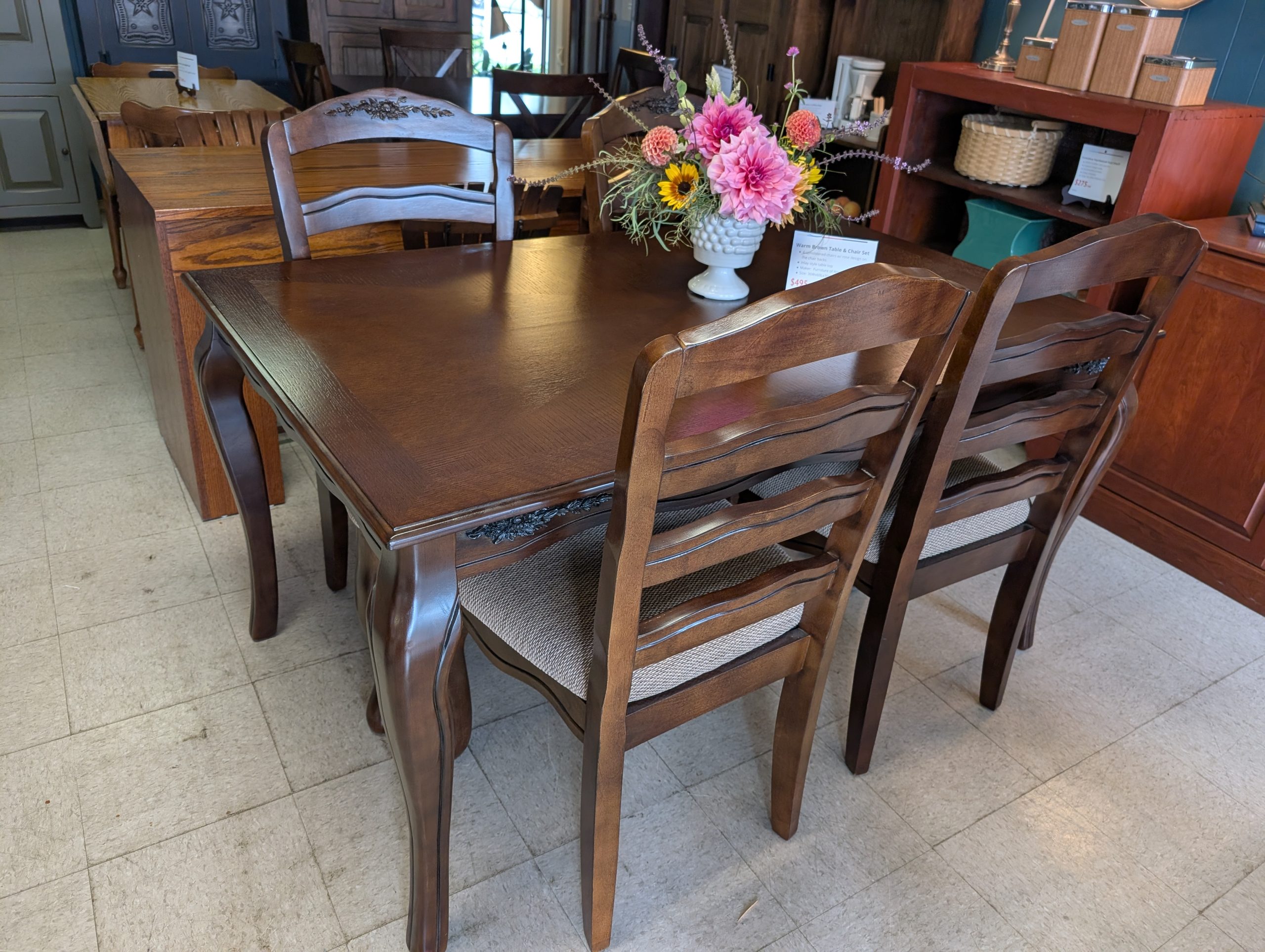 Warm Brown Table & Chair Set