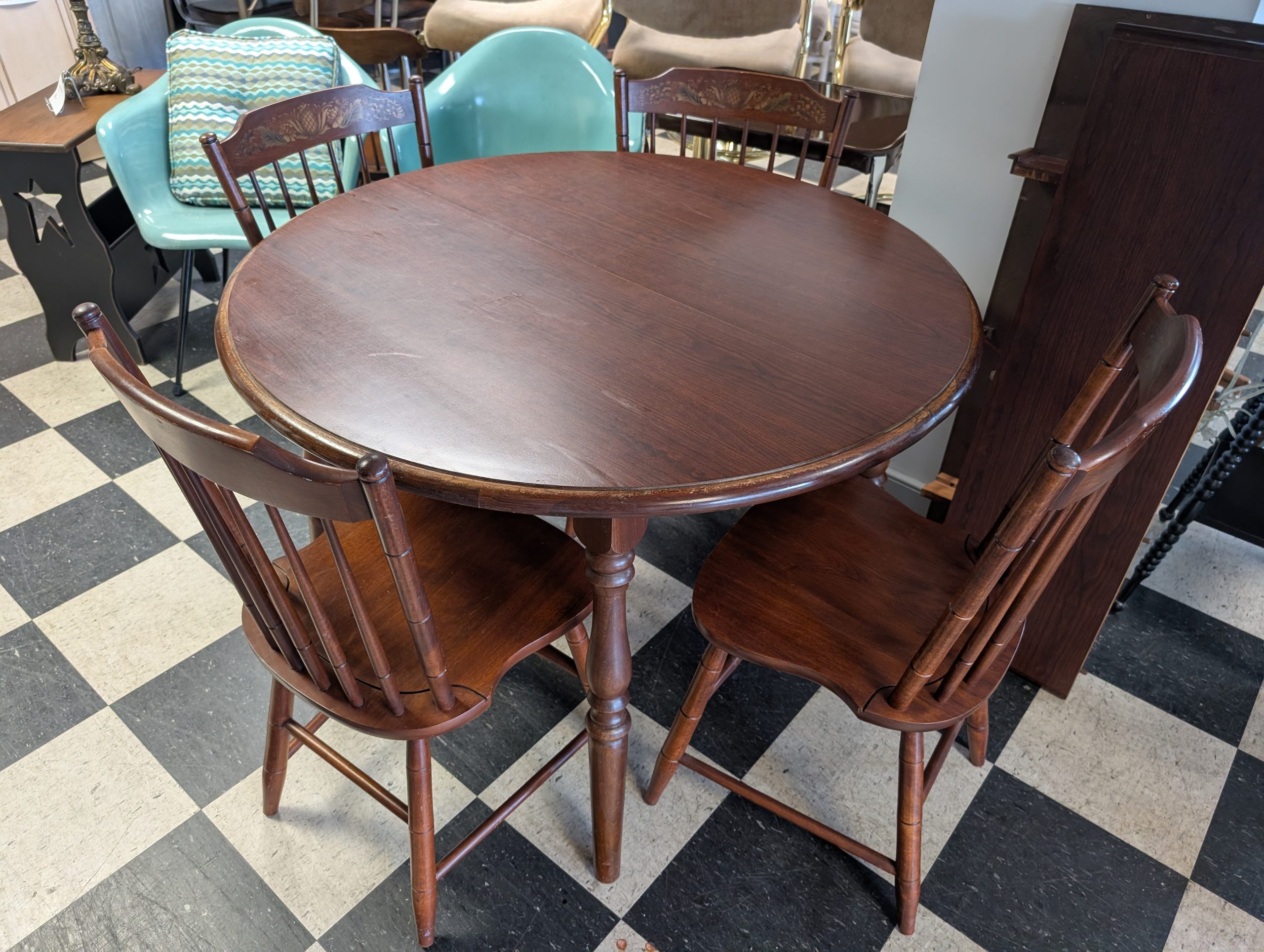 Dark Brown Table with 4 Chairs