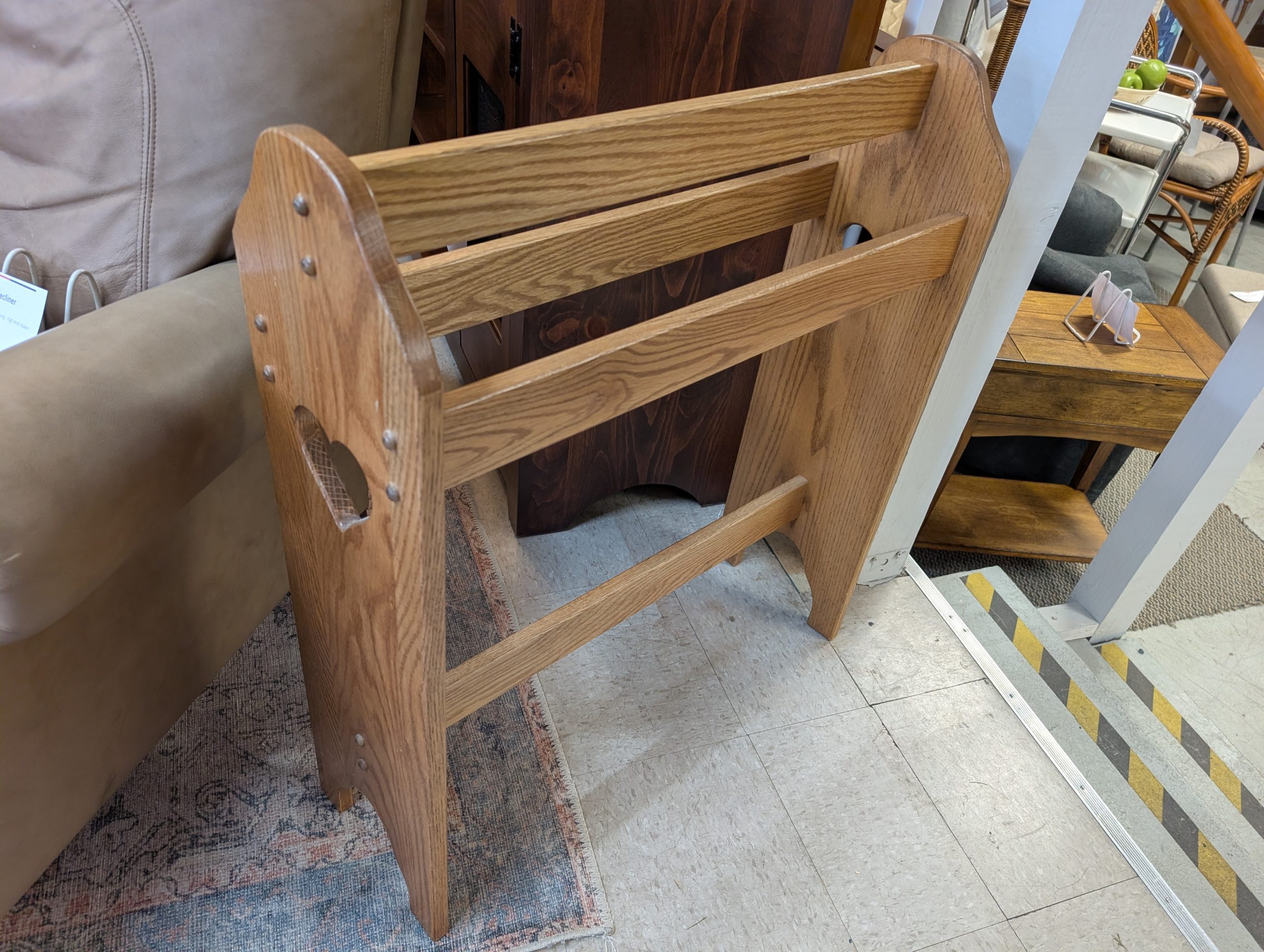 Oak Blanket Rack