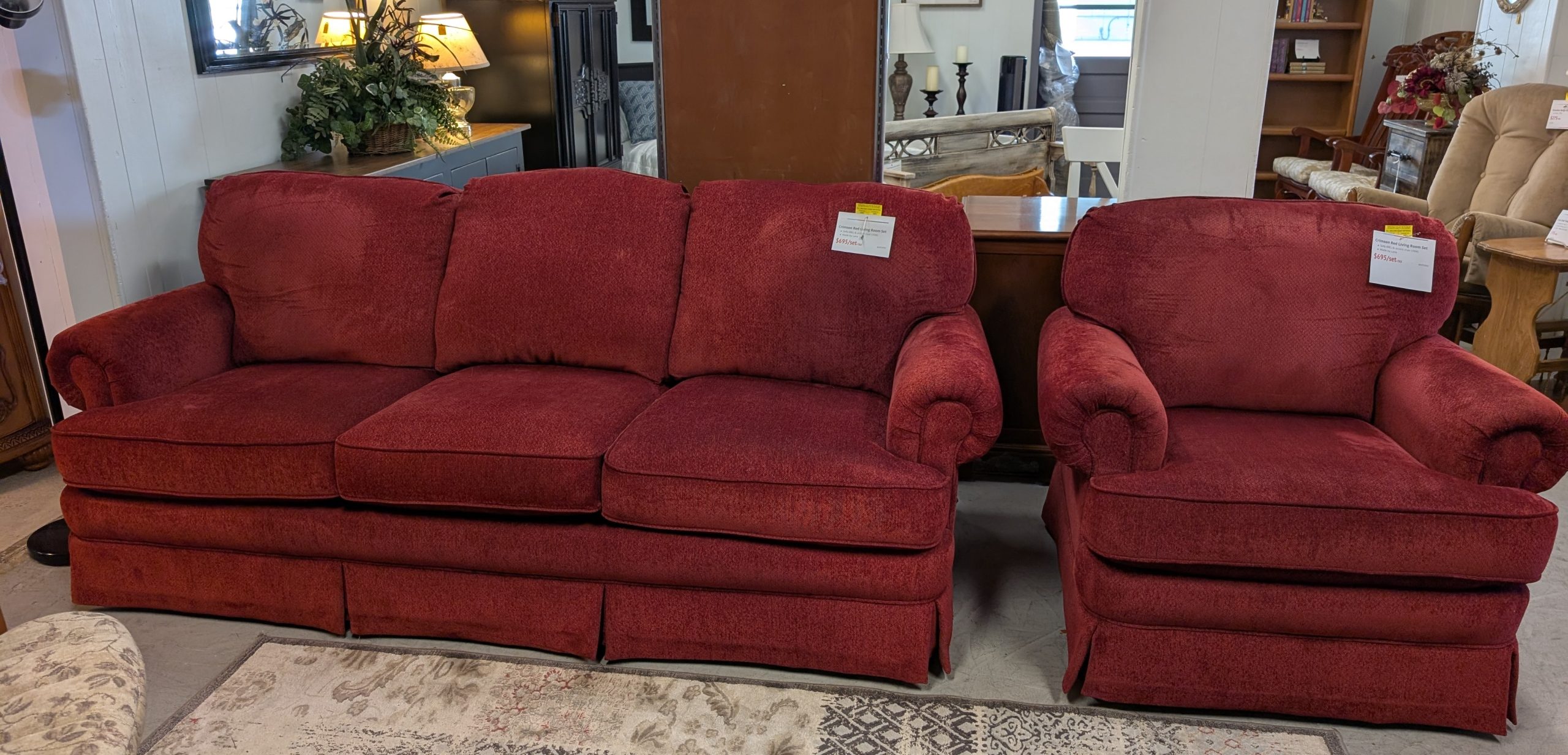 Crimson Red Living Room Set