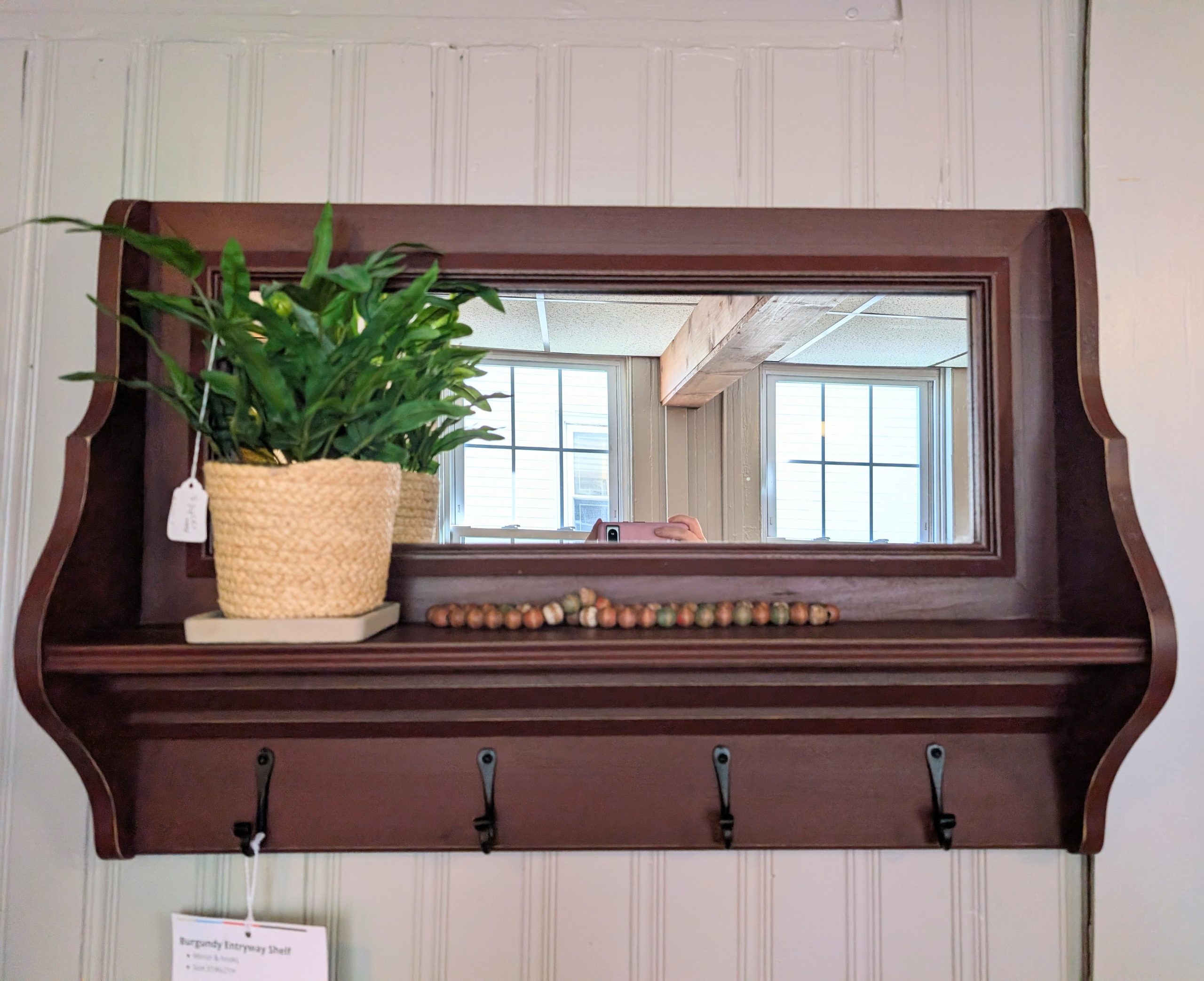Burgundy Entryway with Mirror