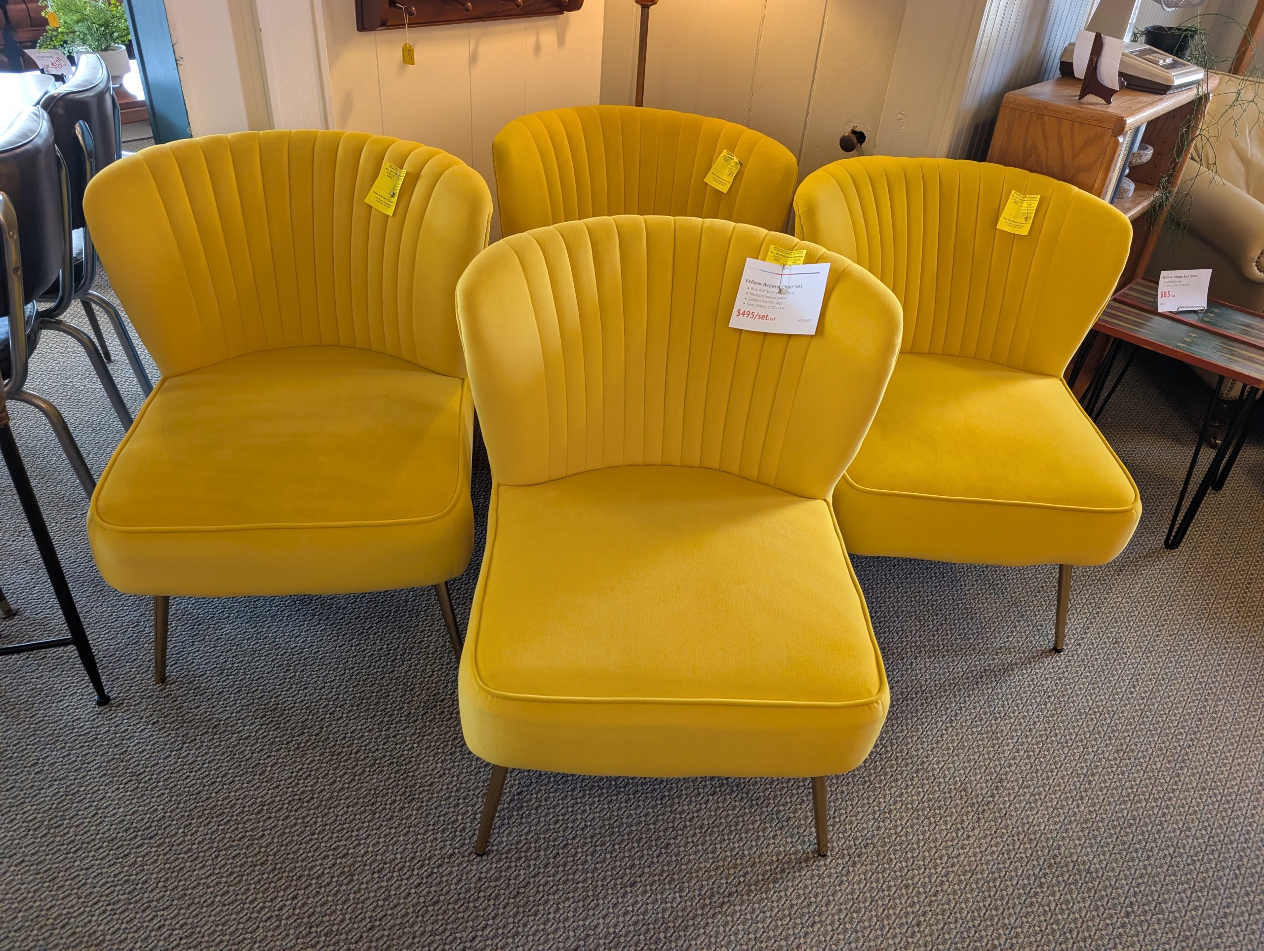 Yellow Accent Chair Set