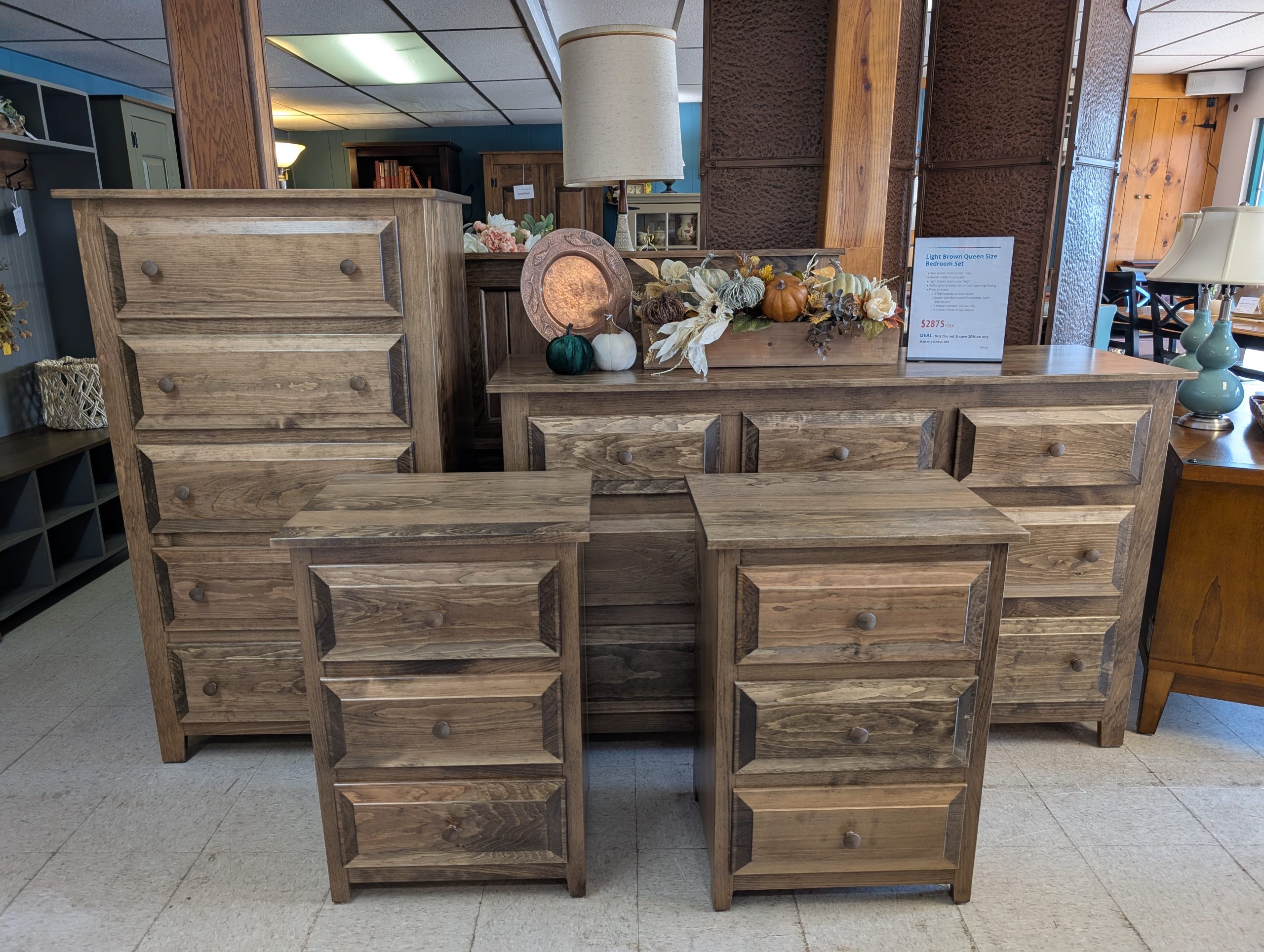Light Brown Queen Size Bedroom Set