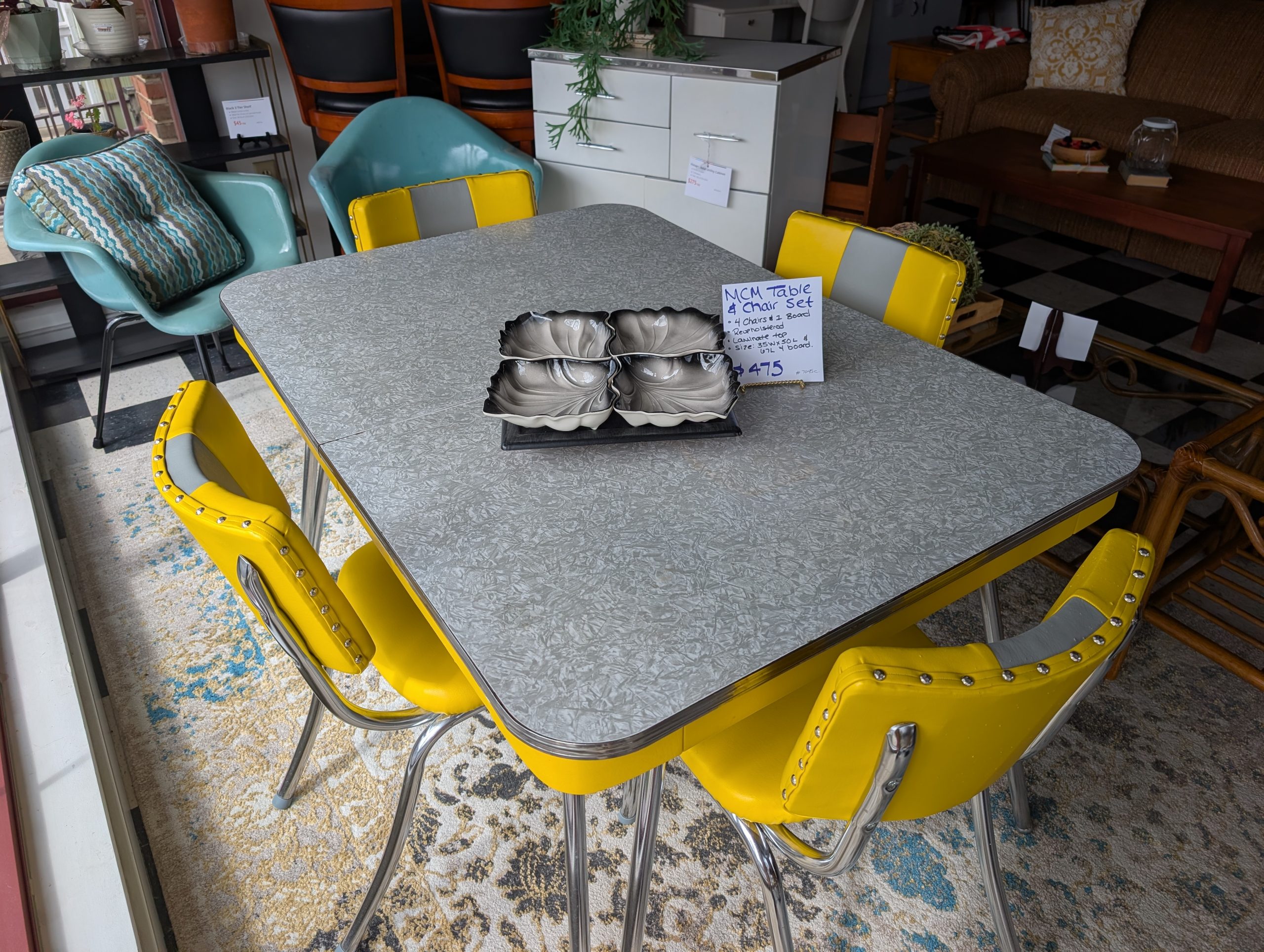 MCM Yellow Table Set