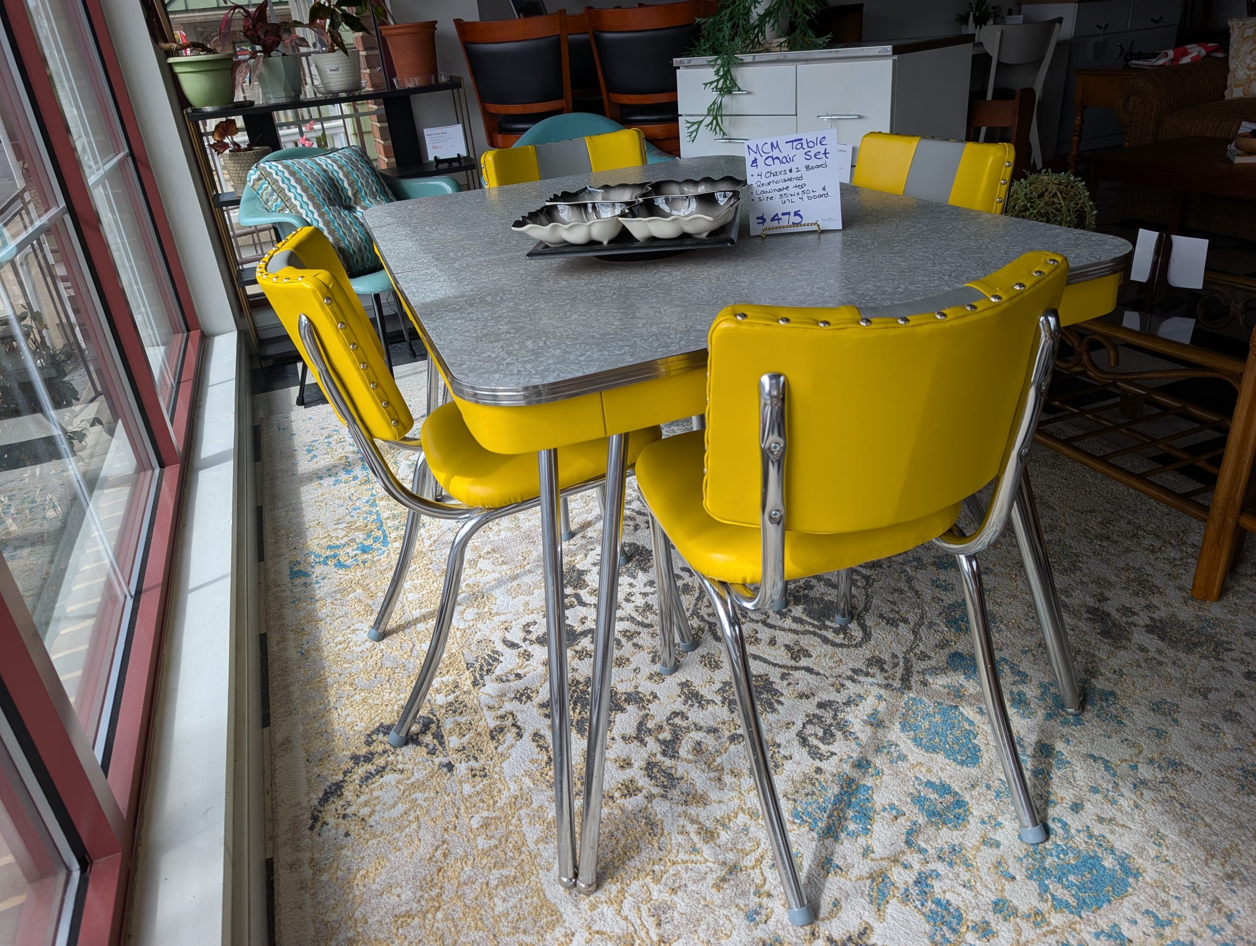 MCM Yellow Table Set - Image 2