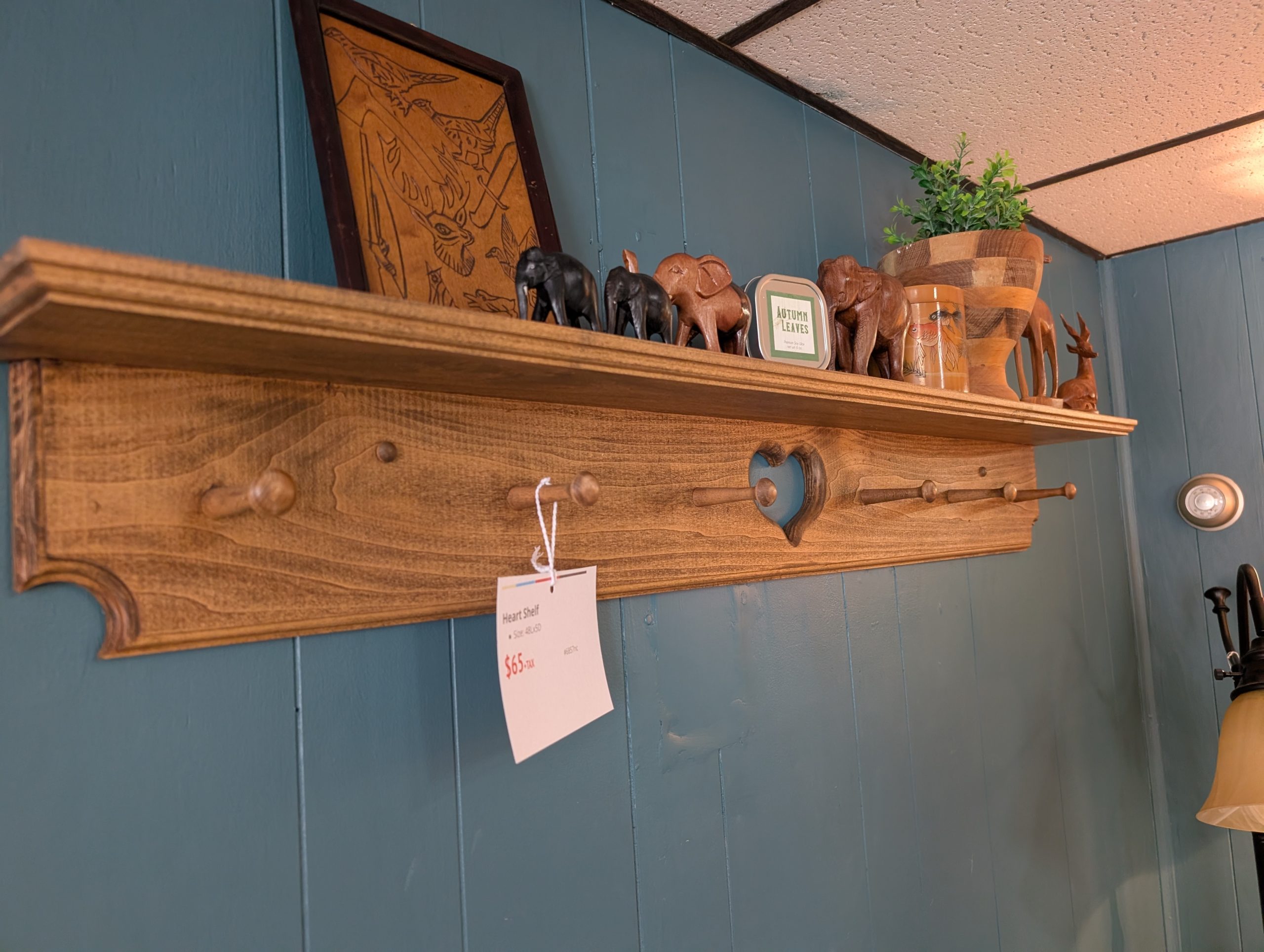 4' Wooden Heart Wall Shelf - Image 2
