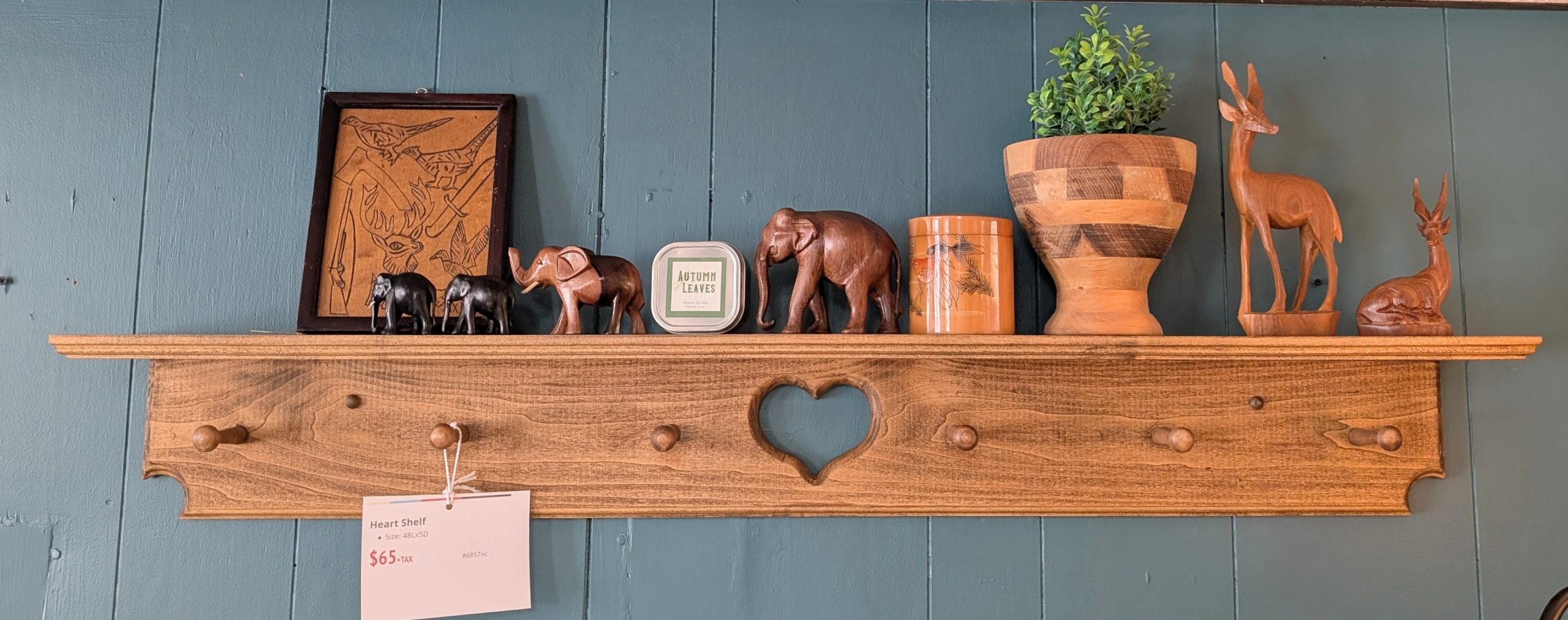 4' Wooden Heart Wall Shelf
