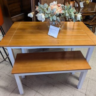 Two-Tone Table with 2 Benches