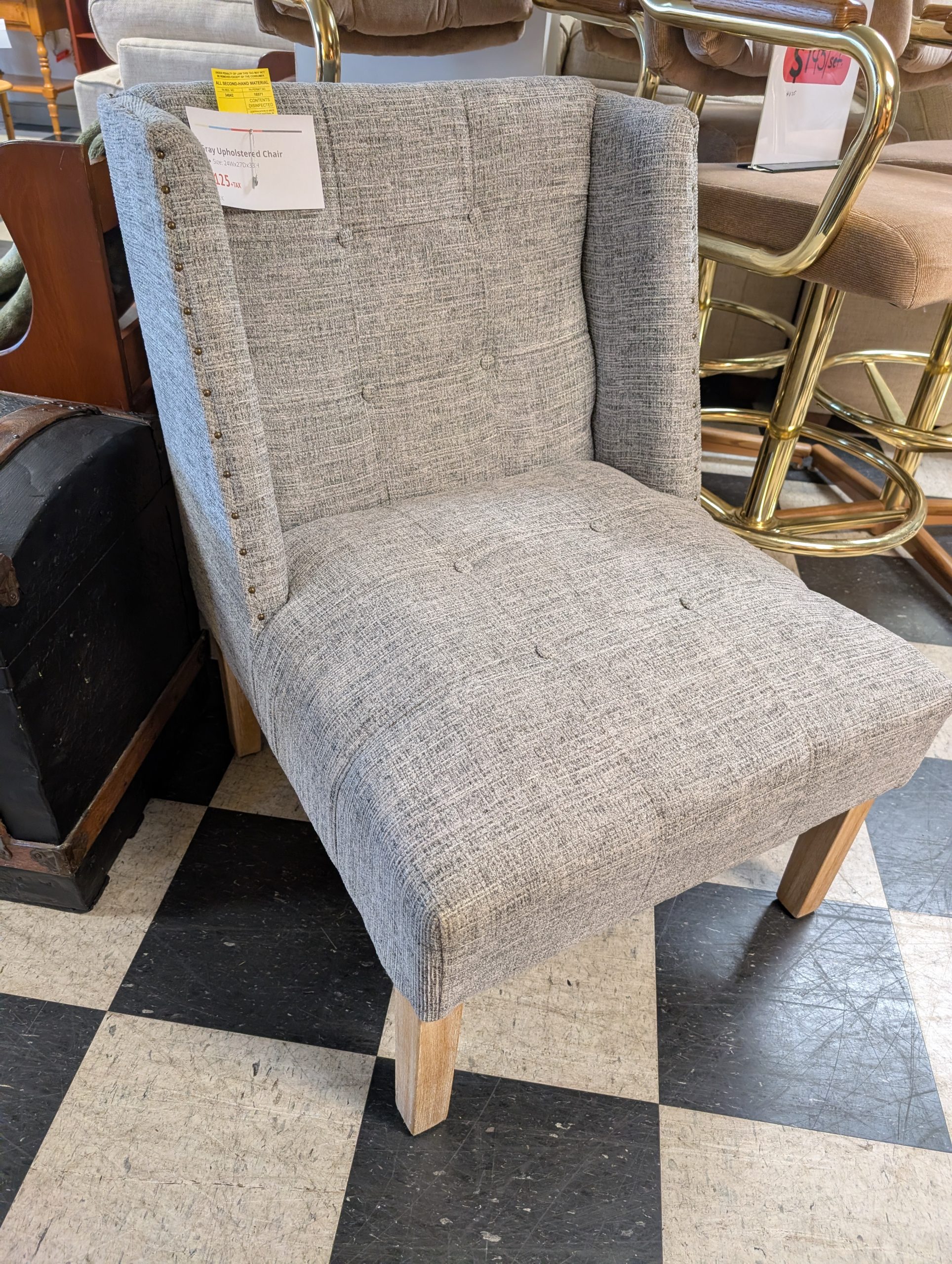 Gray Upholstered Chair