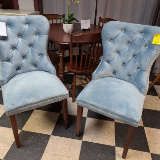 Blue Tufted Chair Set