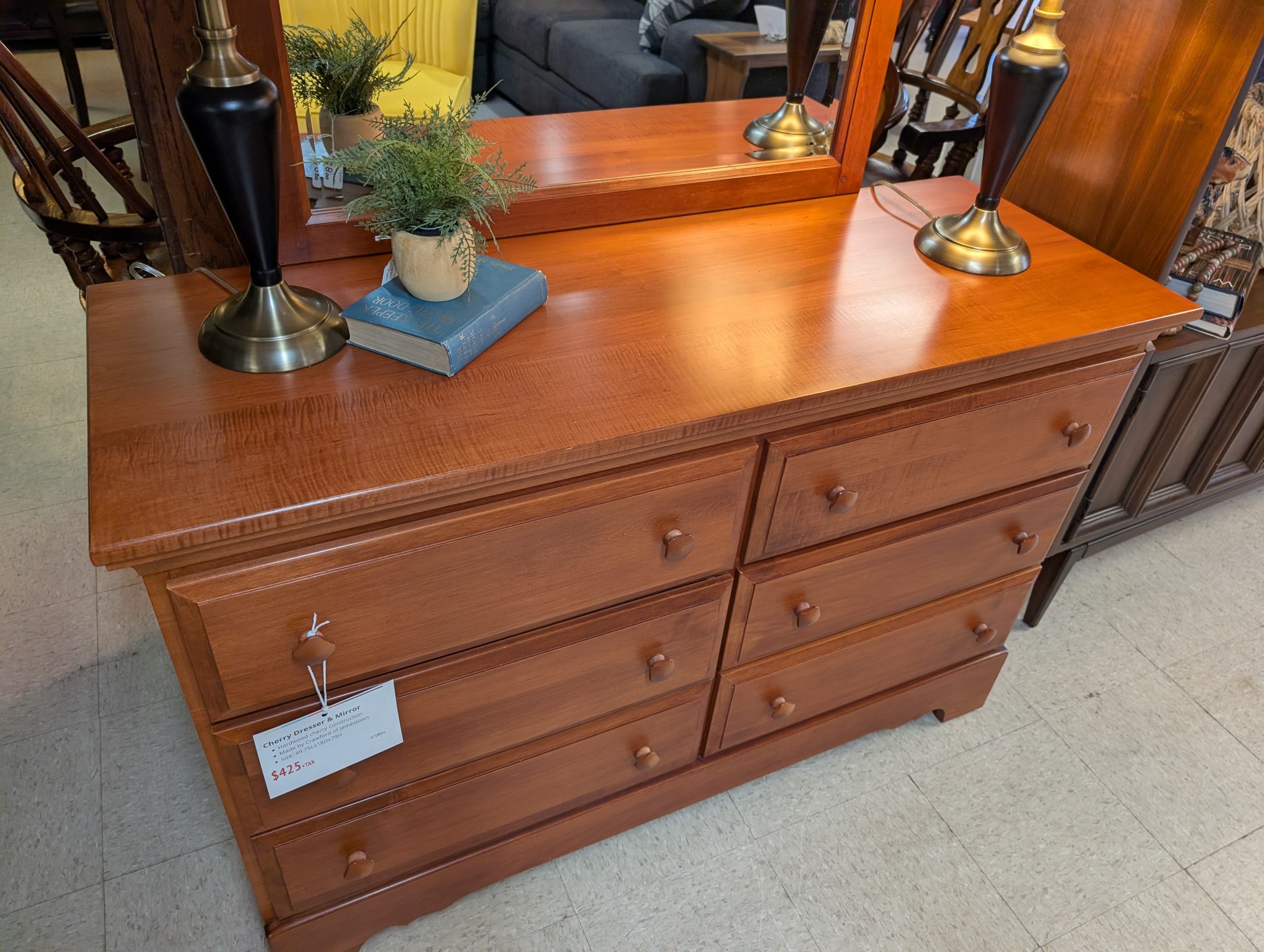 Cherry Dresser & Mirror - Image 2