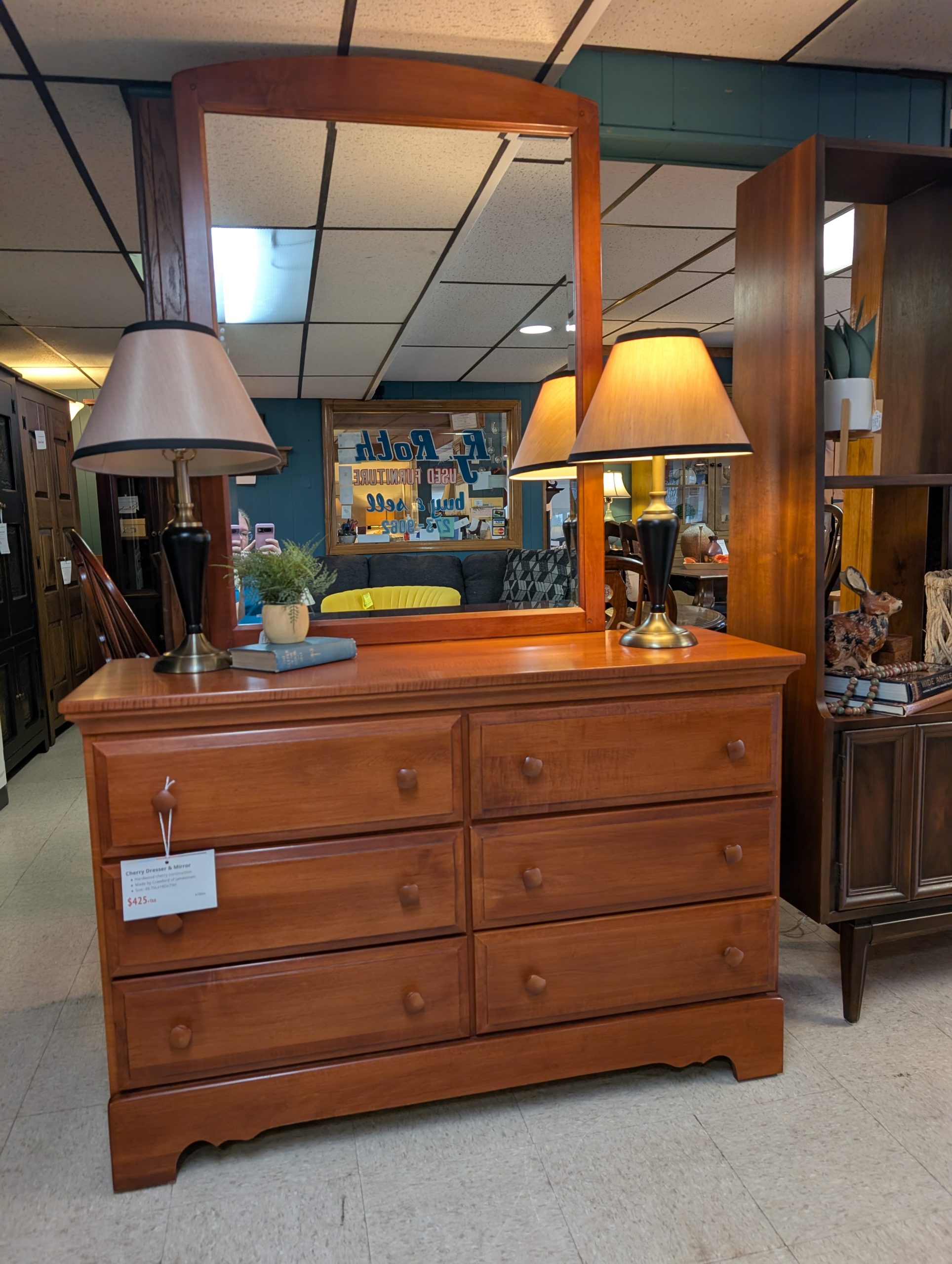 Cherry Dresser & Mirror