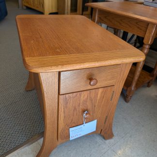 Oak End Table with Curved Sides