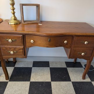 Oak Desk with Curved Legs