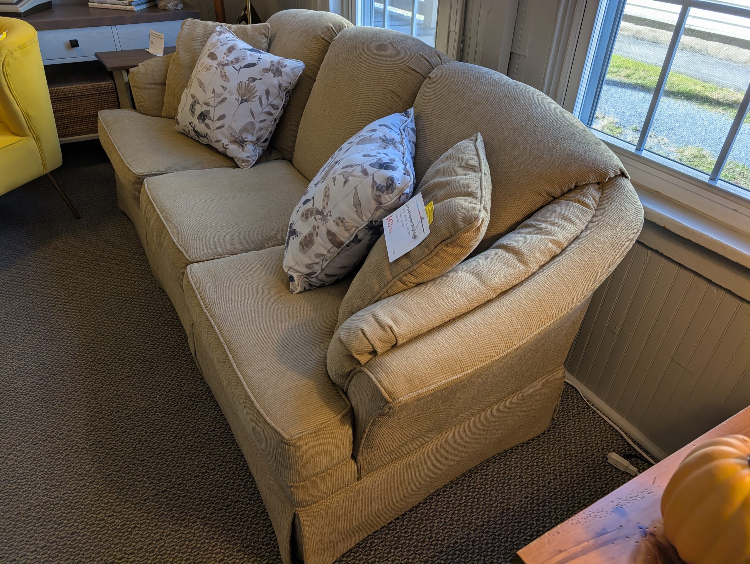 Curved Beige Flexsteel Sofa - Image 2