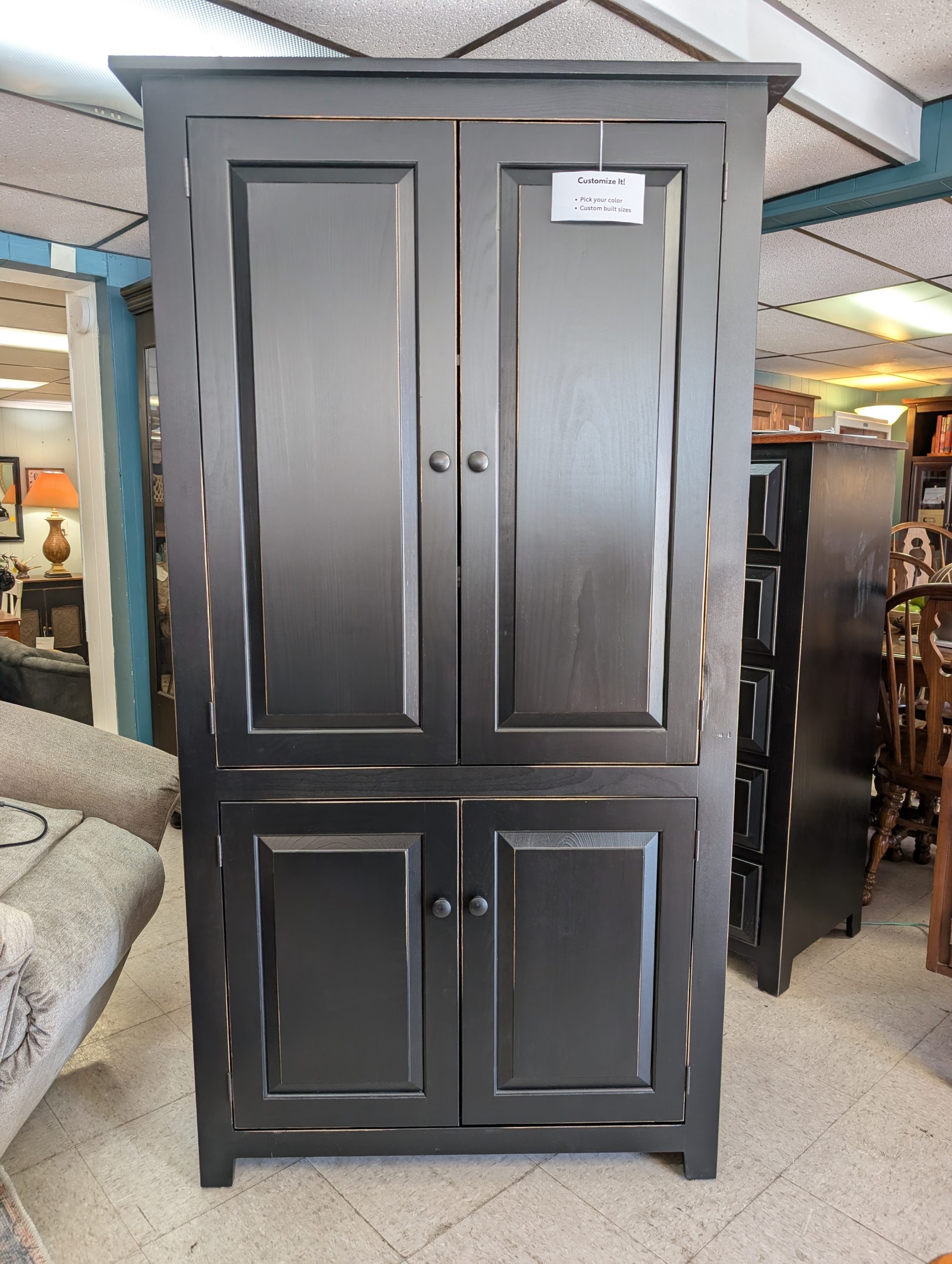 Black XL Pantry Cabinet