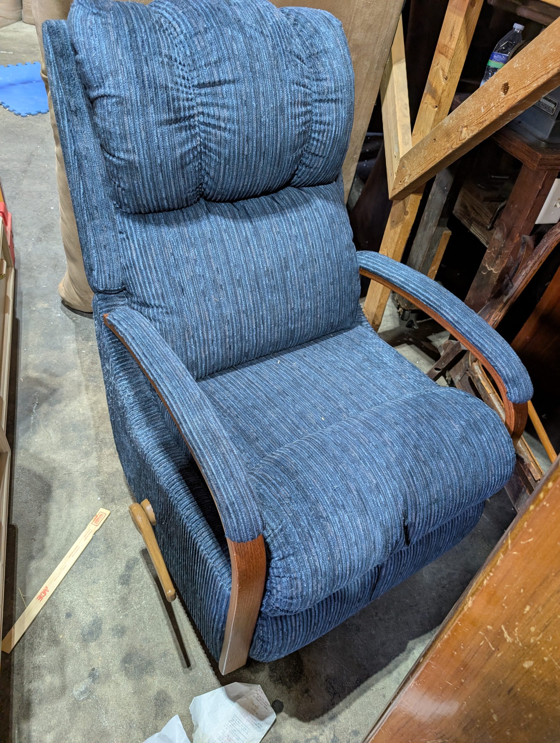 Navy Lazboy Swivel Reclining Chair