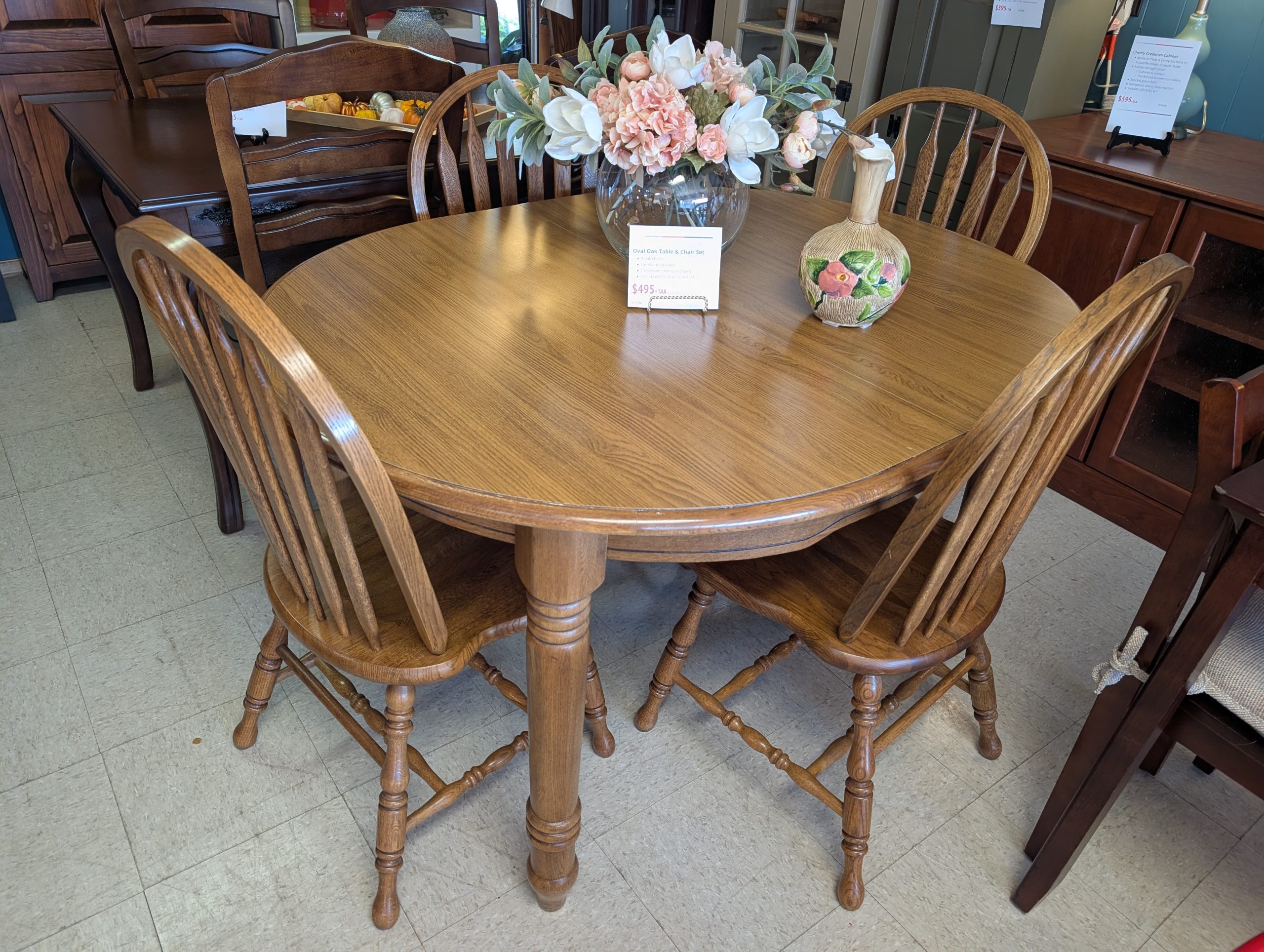 Oak Table Set w/ Laminate Top