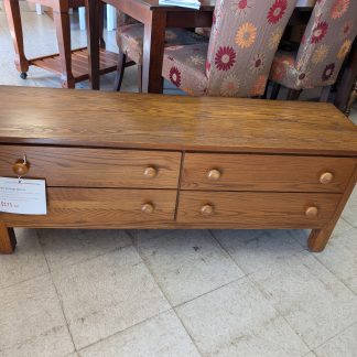 Low Storage Oak Bench