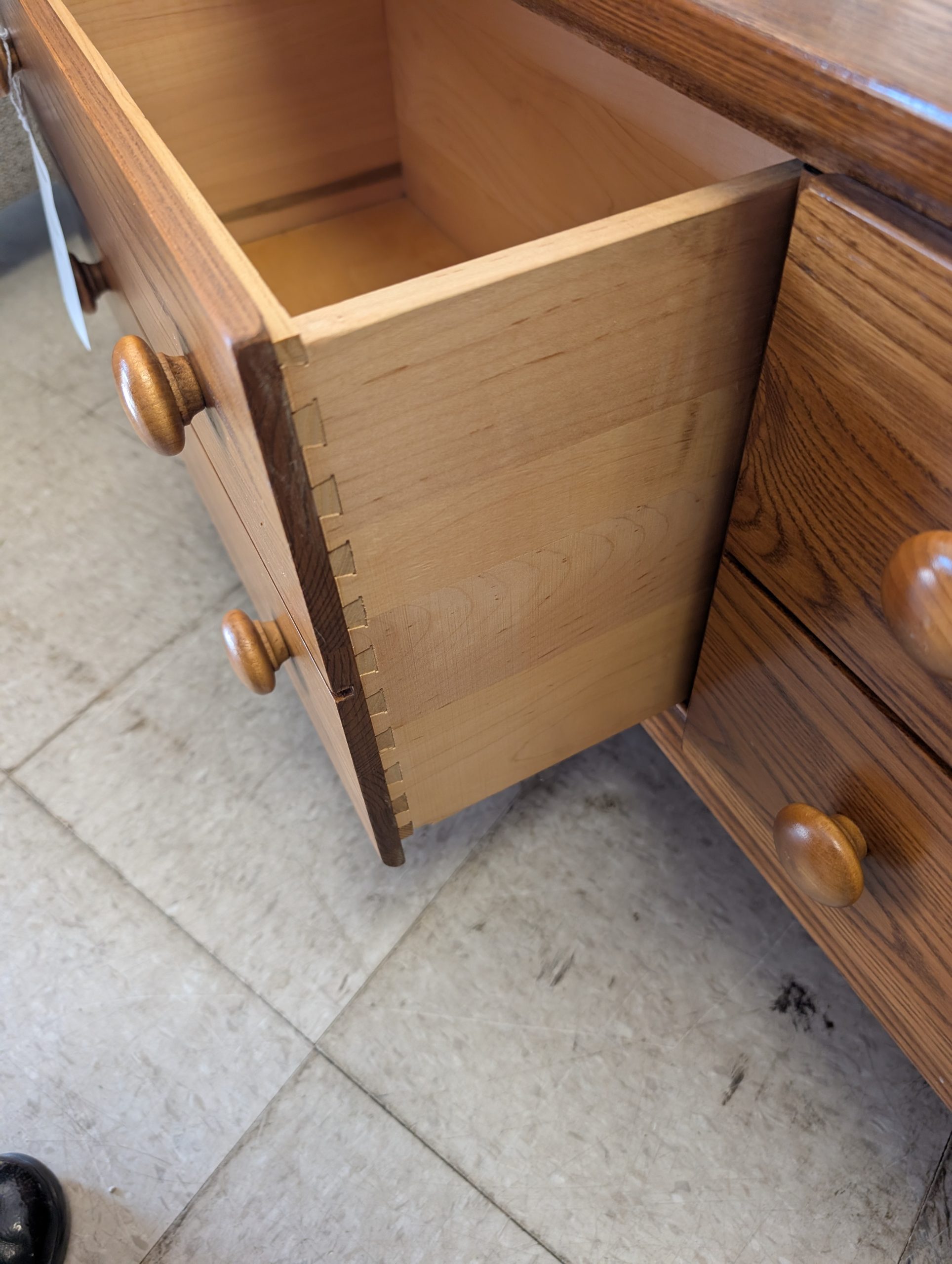 Low Storage Oak Bench - Image 2