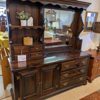 Dark Pine Dresser & Mirror